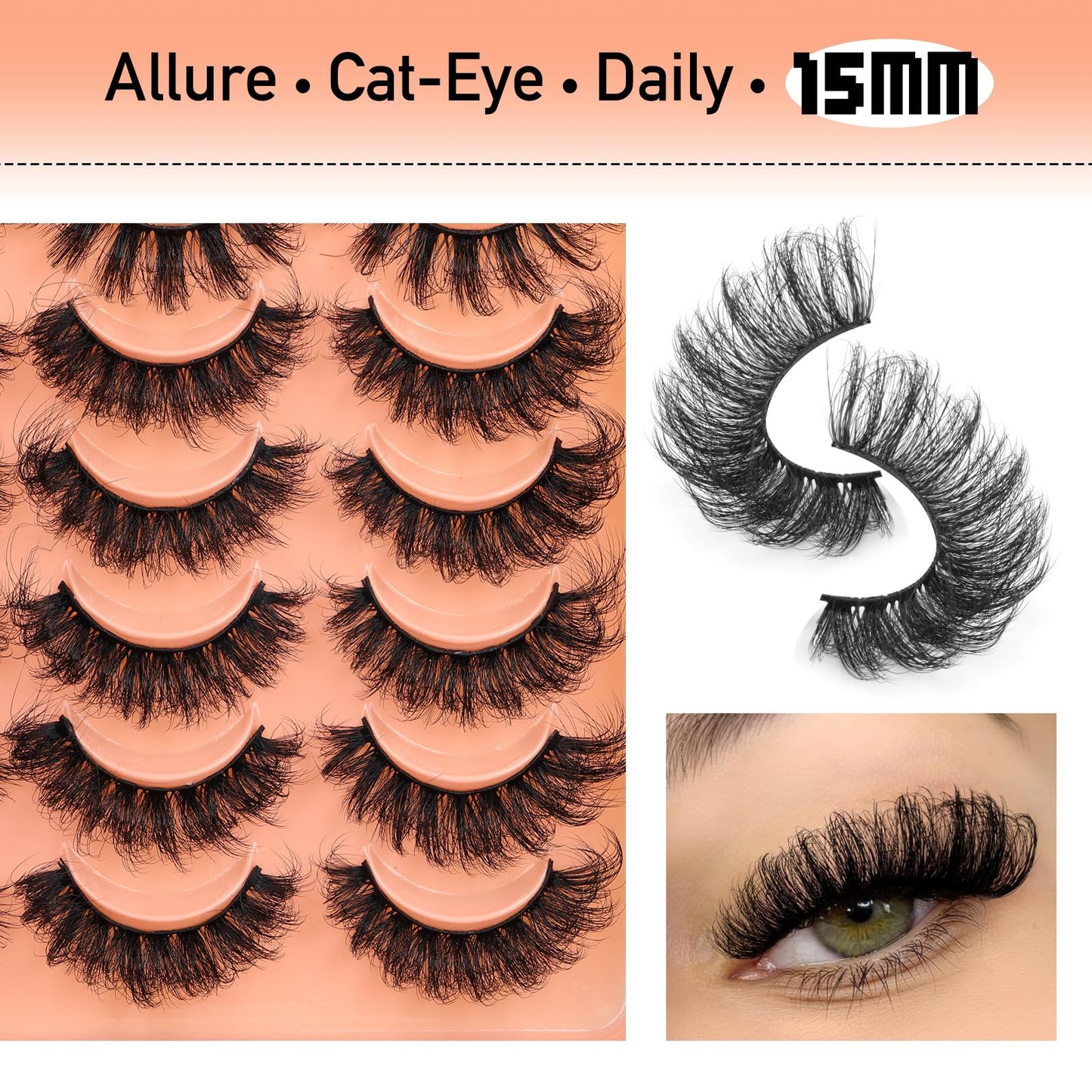 Lashes Mink Fluffy False Eyelashes Wispy Lashes Pack 4 Styles Mixed Faux Mink Eyelashes Volume Strip Fake Eye Lashes 20 Pairs by Yawamica