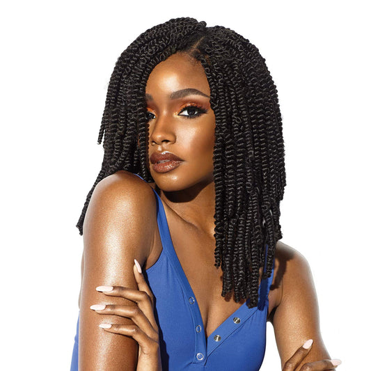 Sensationnel Ruwa Twist braiding hair -Spring Twist 8 inch water repellent kanekalon fast dry synthetic braid in hair extensions - RUWA Spring Twist 8 Inch (1B)