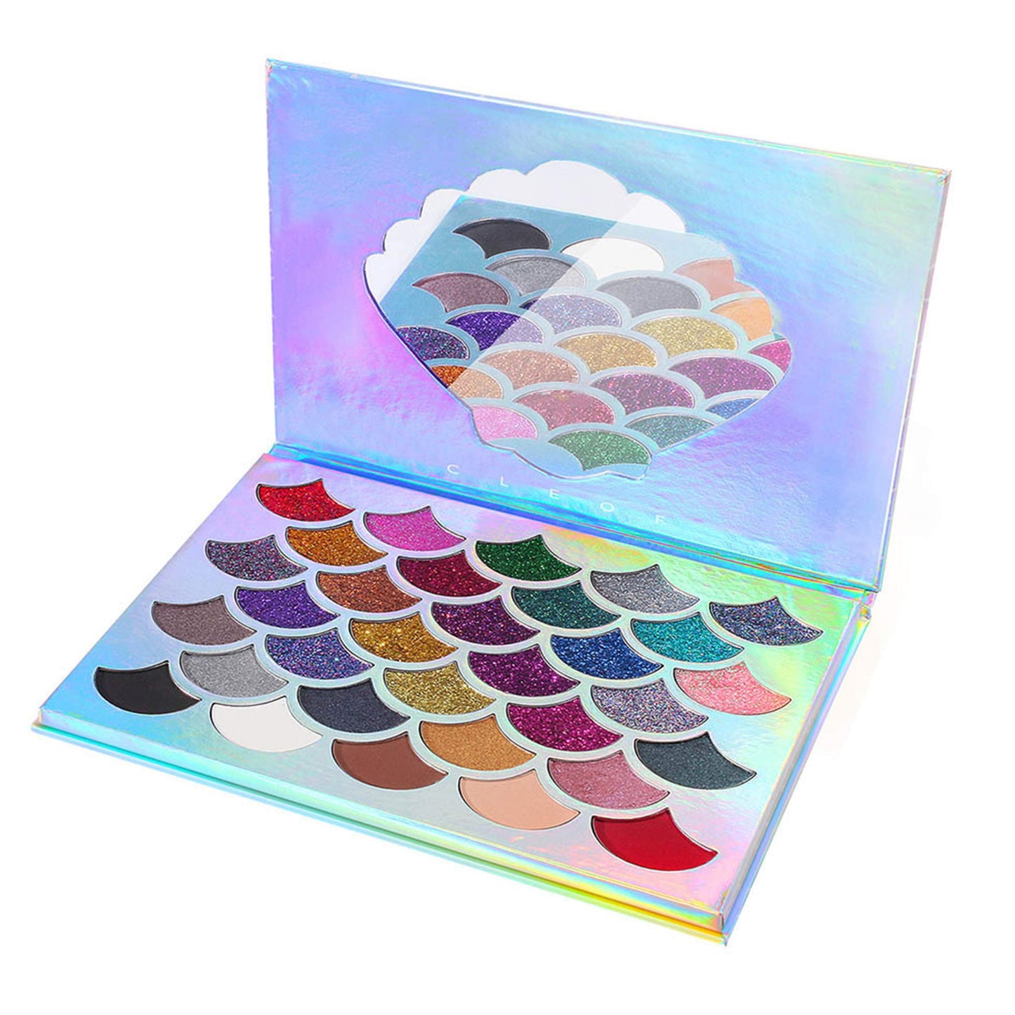 The Original Mermaid Glitter Eyeshadow Palette (32 Colors) - 21 Pressed Glitters, 6 Shimmery & 5 Matte Shades - Highly Pigmented - Waterproof & Long-Lasting (Mermaid)