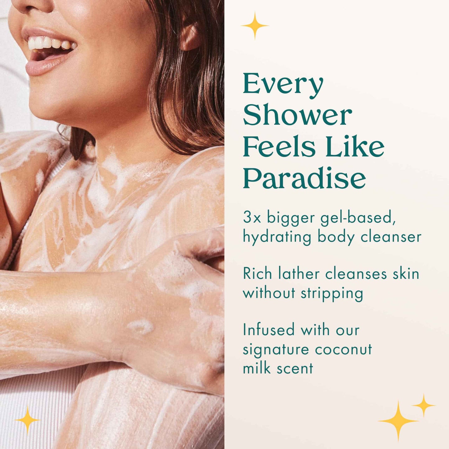 Kopari Jumbo Coconut Hydrating Body Wash with Organic Coconut Water, Sea Kelp and Aloe Vera, Luxurious Gel to Foam, Sweet Coconut & Vanilla, 25 oz