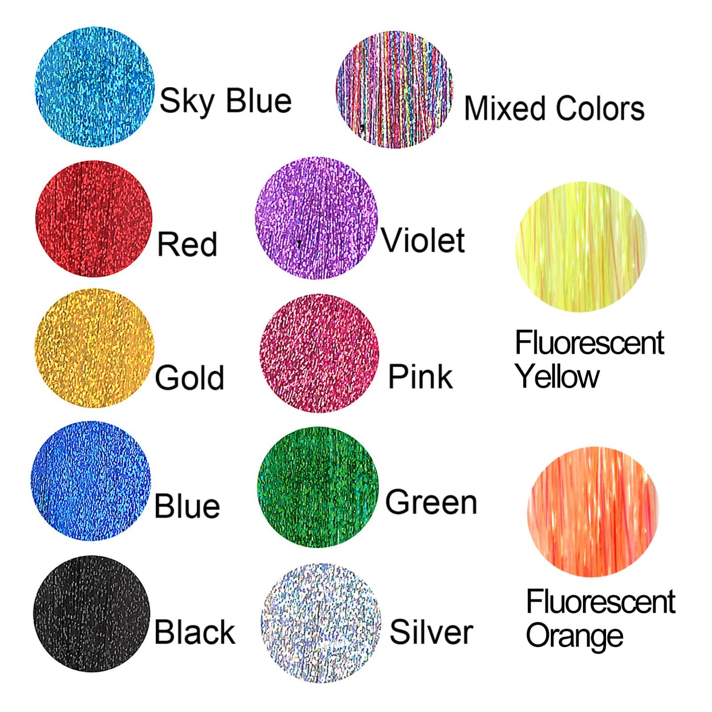 Hair Tinsel Kit, Tinsel Hair Extensions, 12 Colors Glitter Fairy Hair Tinsel Heat Resistant with Tools for Women Girls Party Halloween Christmas New Year