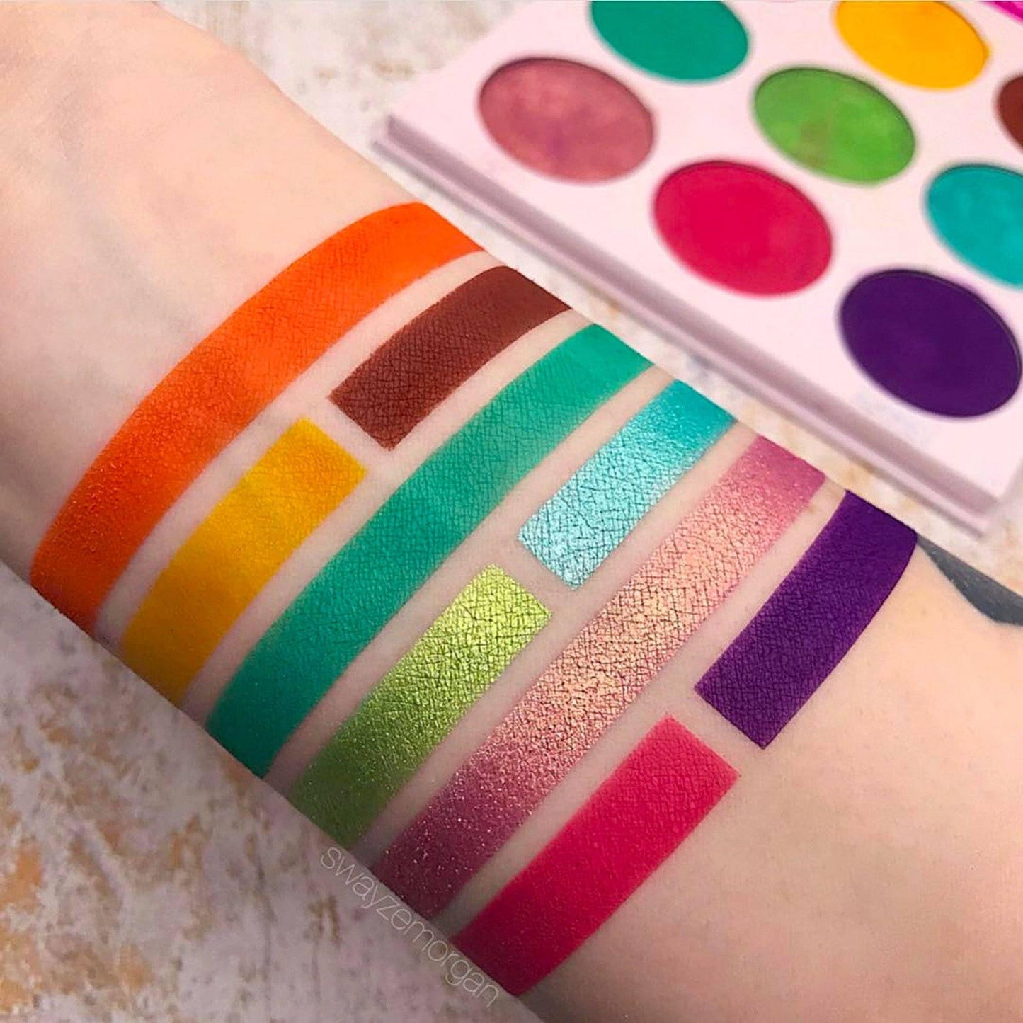 Juvia's Place Palette The Zulu - Turquoise, Red, Purple, Shades of 9, Colorful, Vivid, Vibrant Palette, Pigmented Makeup Palette Color & Shine