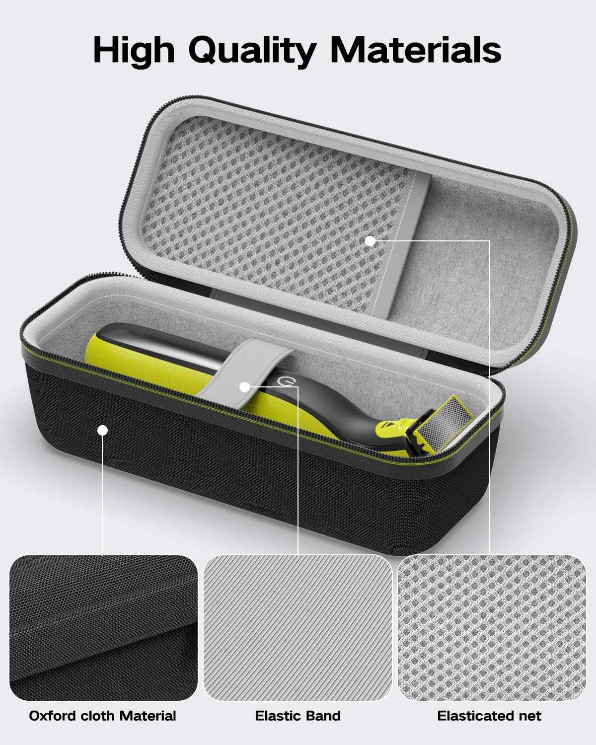 Superer Shaver Case Fit for Philips One Blade Model QP2724 QP2834 QP2520 QP2530 QP2630 QP6520 QP6530 - Durable, Protective Organizer for Shaver Accessories, Travel-Friendly, Compact, Easy to Clean