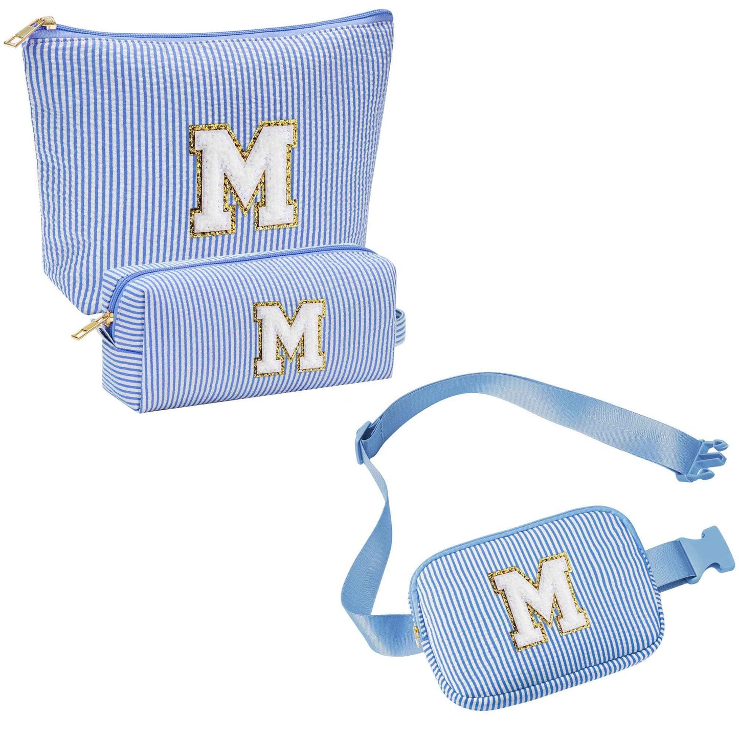 YOOLIFE Makeup Bag & Initial Crossbody Bag Belt Bag