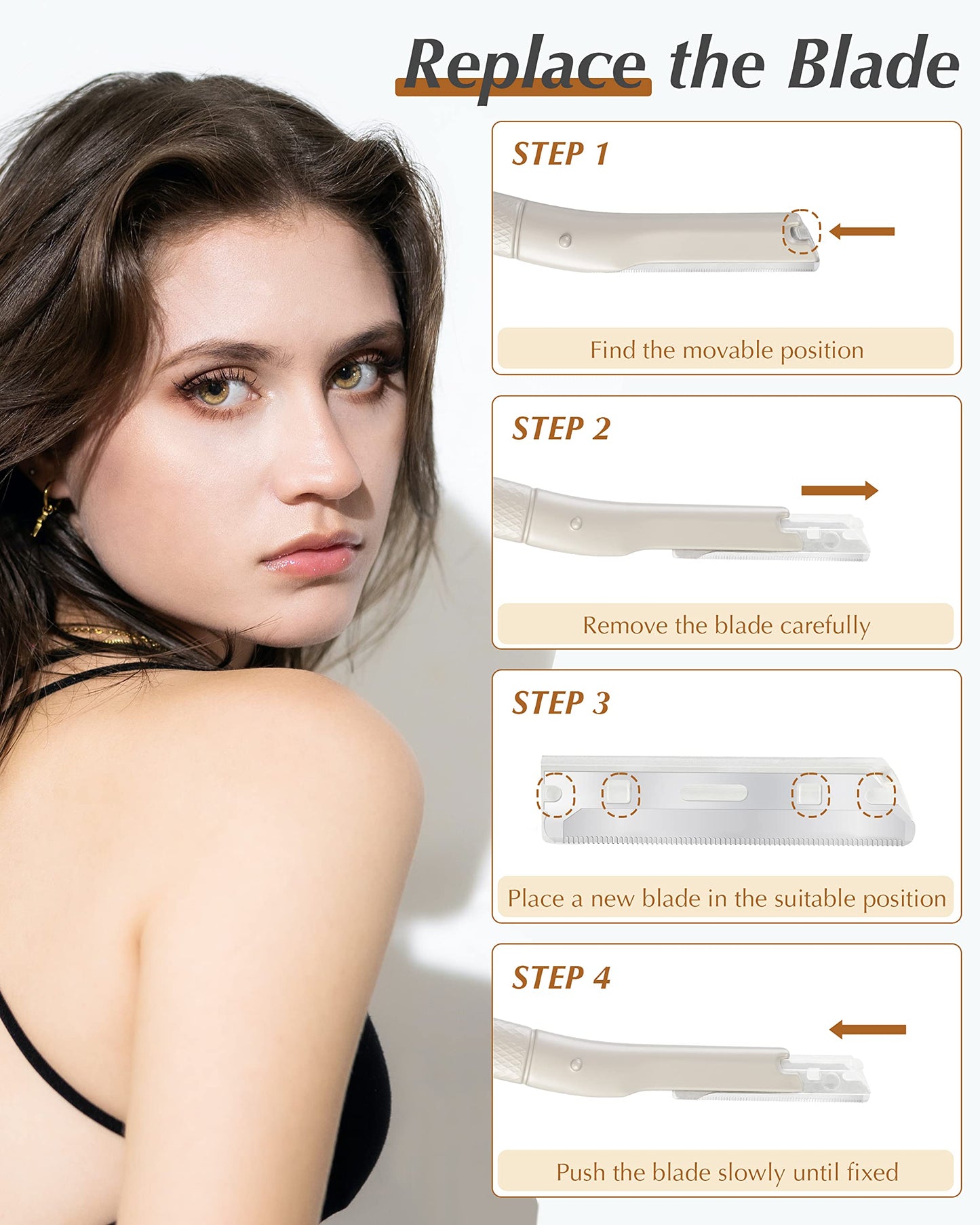 Dermaplane Razor for Face Professional, Facial Razors for Women&Men Face with 20 Blade Refills, Eyebrow Razor for Women and Men