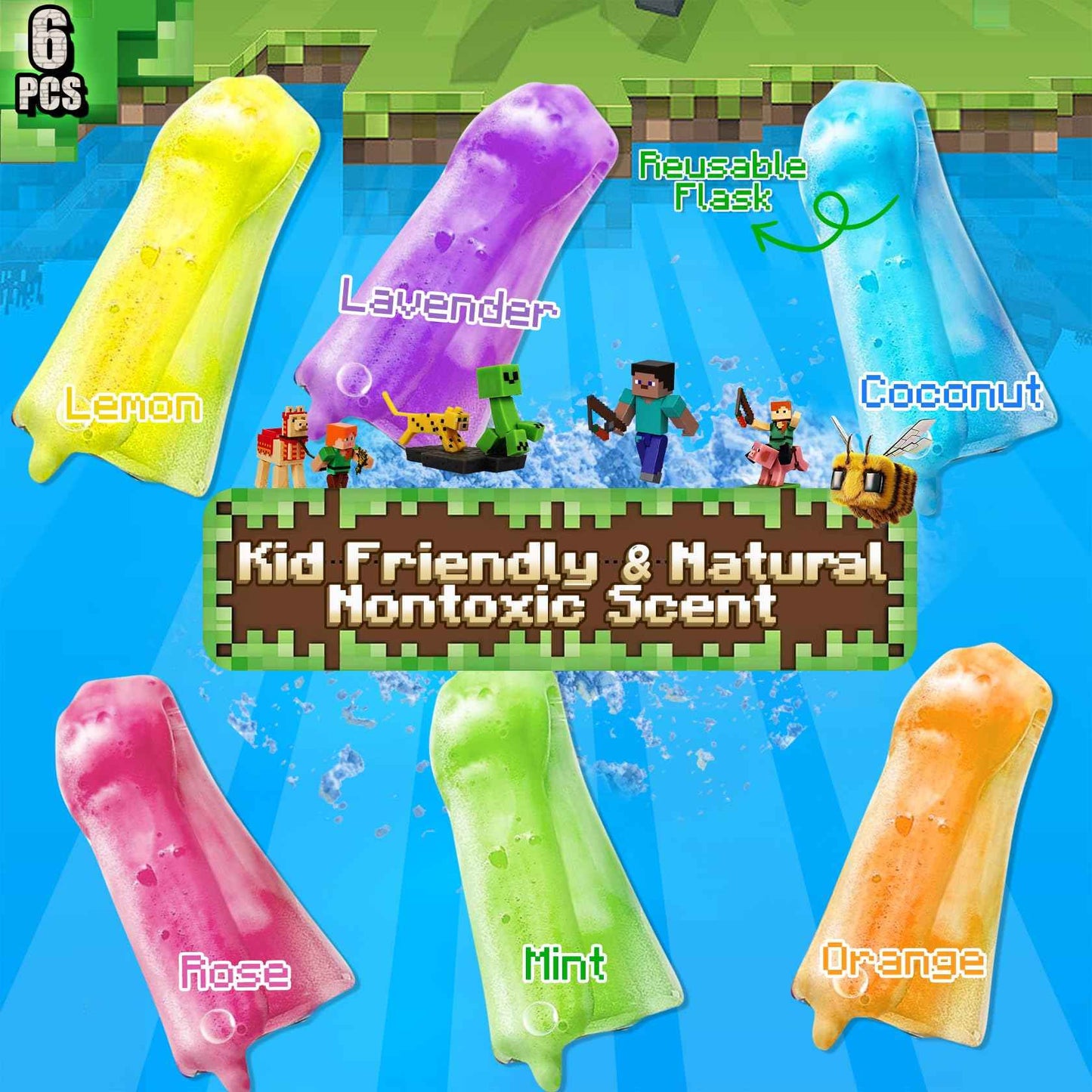 Bath Bombs for Kids: Organic Bath Bombs with Toys Inside for Dry Skin Moisturize, Kids Bath Toys & Scientific Toys, Dried Rose Petals with Eruption of Foams, Bath Flask Potion Kits Gift Set