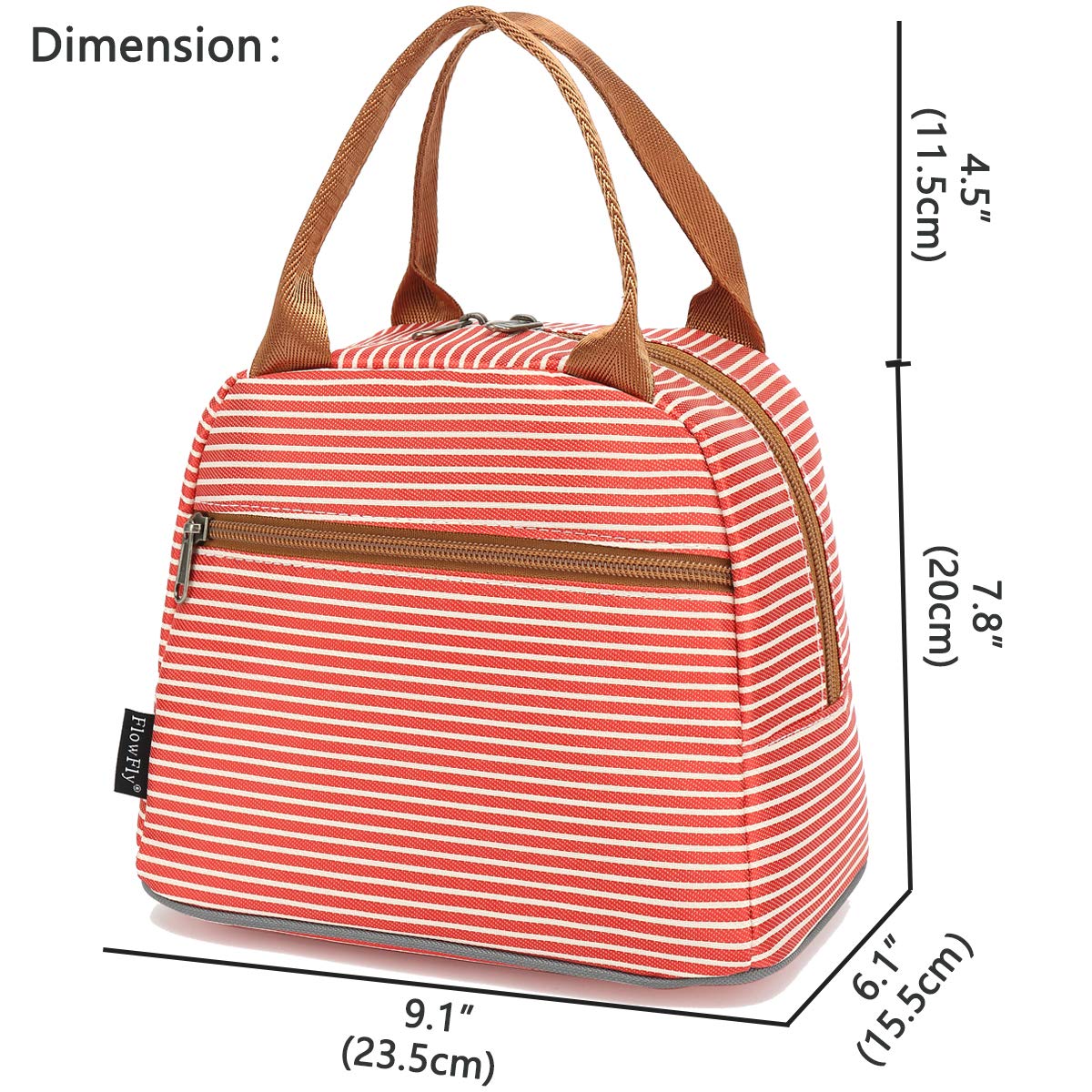 FlowFly Lunch Bag Tote Bag Lunch Organizer Lunch Holder Insulated Lunch Cooler Bag for Women/Men,Red