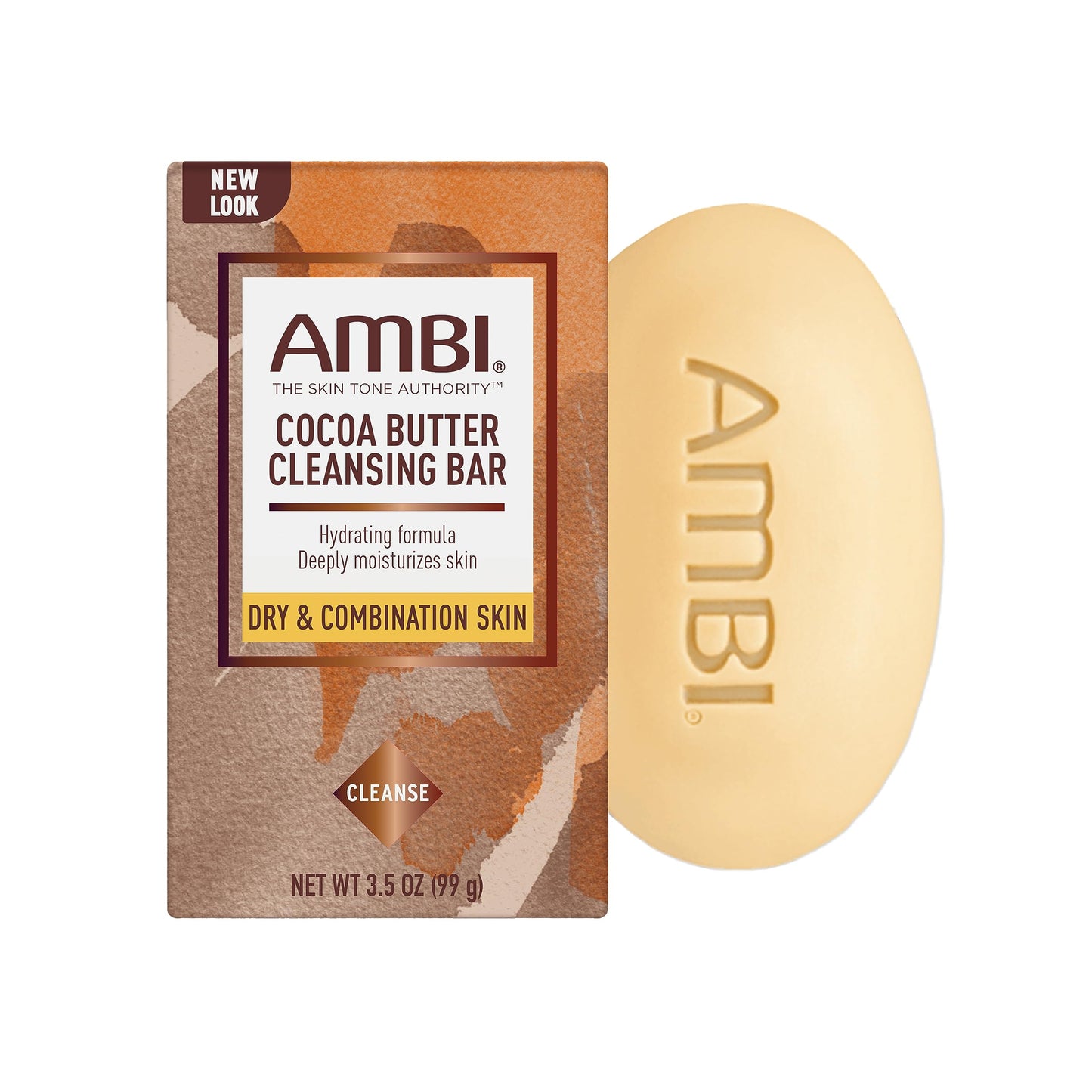 Ambi Exfoliating Wash I With Salicylic Acid Acne Treatment & Cocoa Butter Cleansing Bar I 5 Ounce & 3.5 Ounce