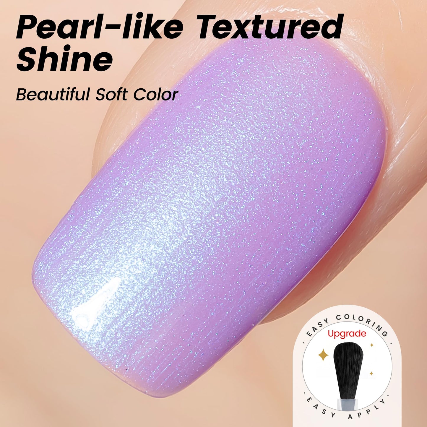 YTD Likomey Gel Nail Polish,15ml Pearl Light Purple Glitter Soak Off UV Nails Gel,Pearlescent Shimmer Shiny Sparkly Salon Home DIY UV Manicure Nail Art Varnish,SF434