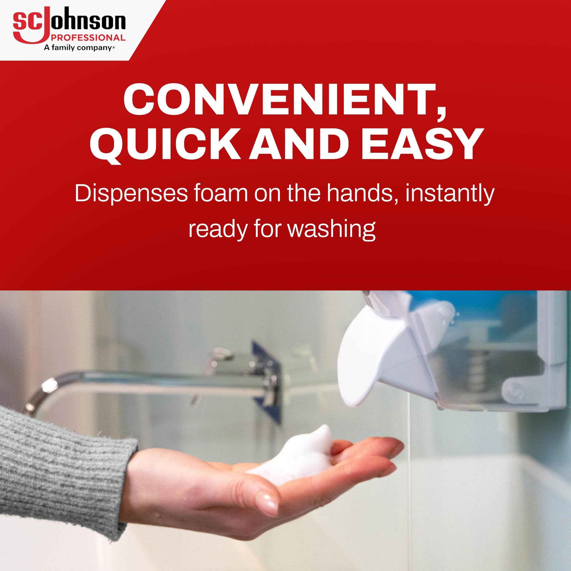 SC Johnson Professional Refresh Azure Foam, Foam Hand Wash, Foaming Hand Soap, 1 Liter Cartridge, 2 Count, for Professional Use Only