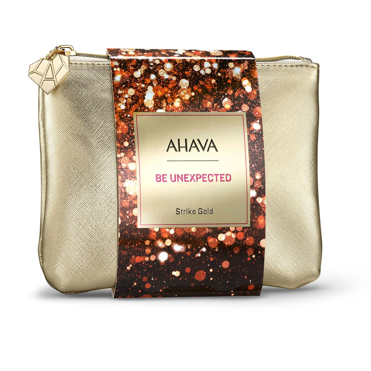 AHAVA Strike Gold Gift Set, Includes Hyaluronic Acid 24/7 Cream 15ml, Mineral Hand Cream Vivid Burgundy 40ml, and Single Use 24KGold Mineral Mud Mask 6ml