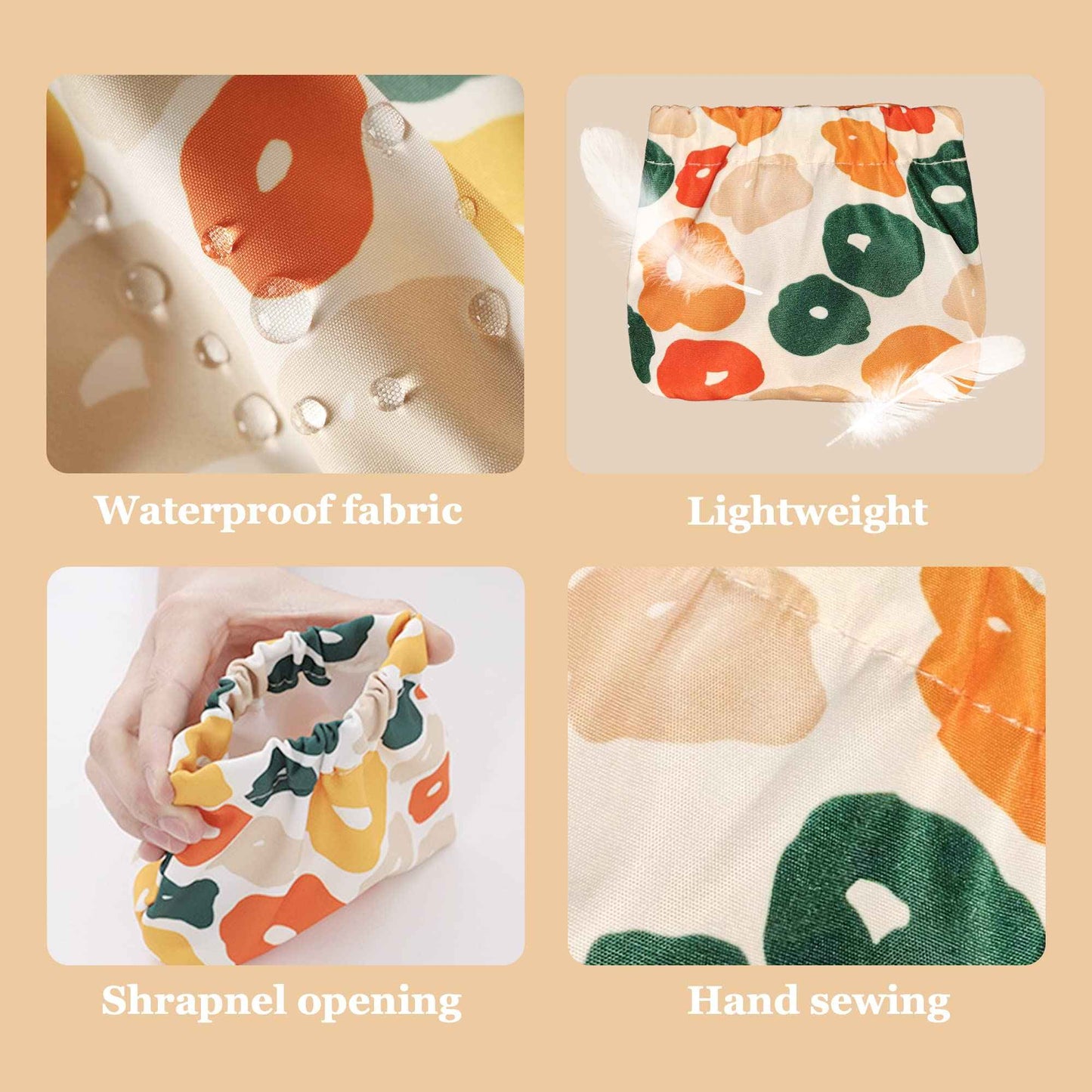 Vcekract Mini Makeup Bag for Purse - 4 PCS Cosmetic Bags for Women, Waterproof Travel Bag, Lipstick Organizer