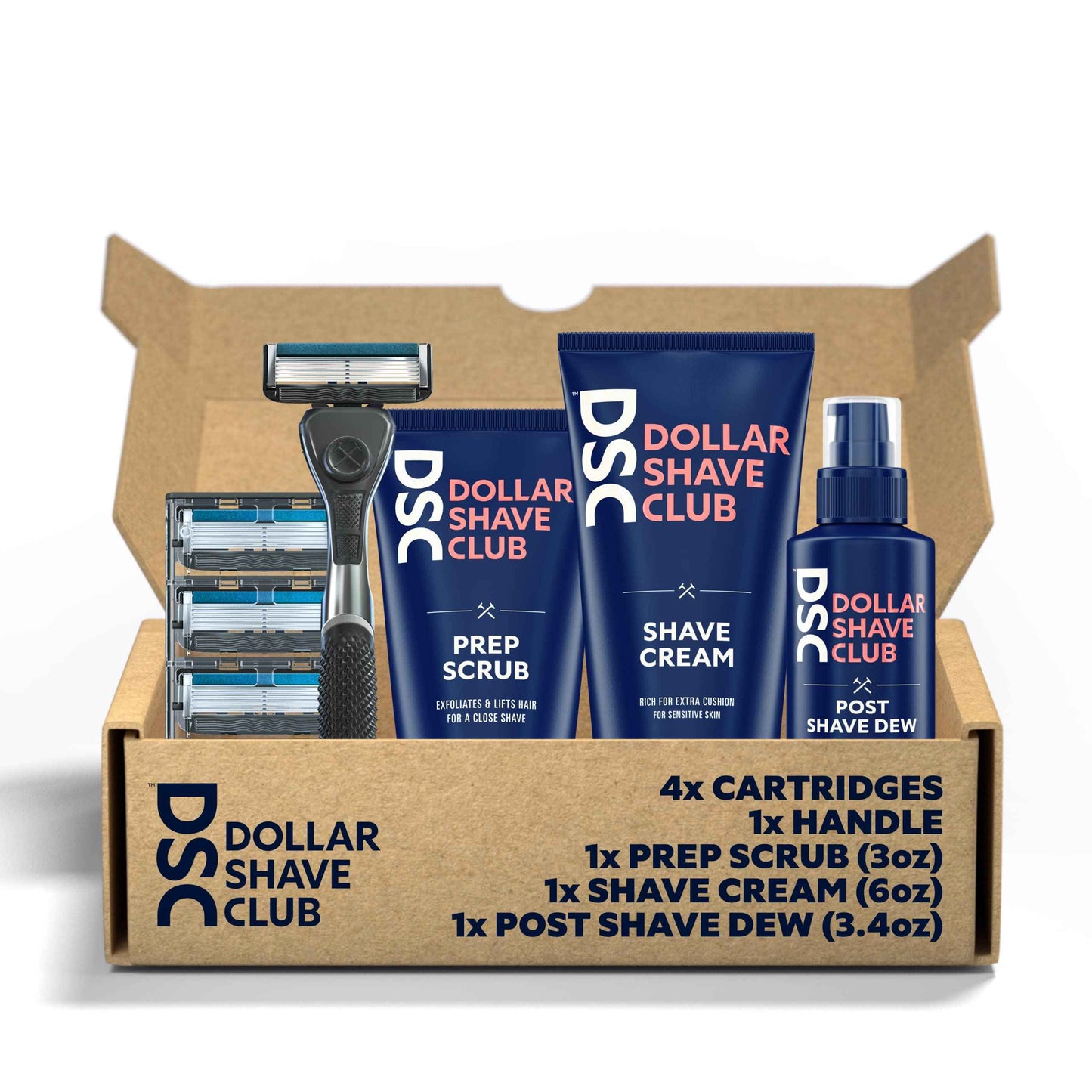 Dollar Shave Club | 6-Blade Ultimate Shave Bundle | Diamond Grip Club Series Razor Handle & Butter, For Sensitive Skin, A Translucent Shaving Cream & Gel Alternative