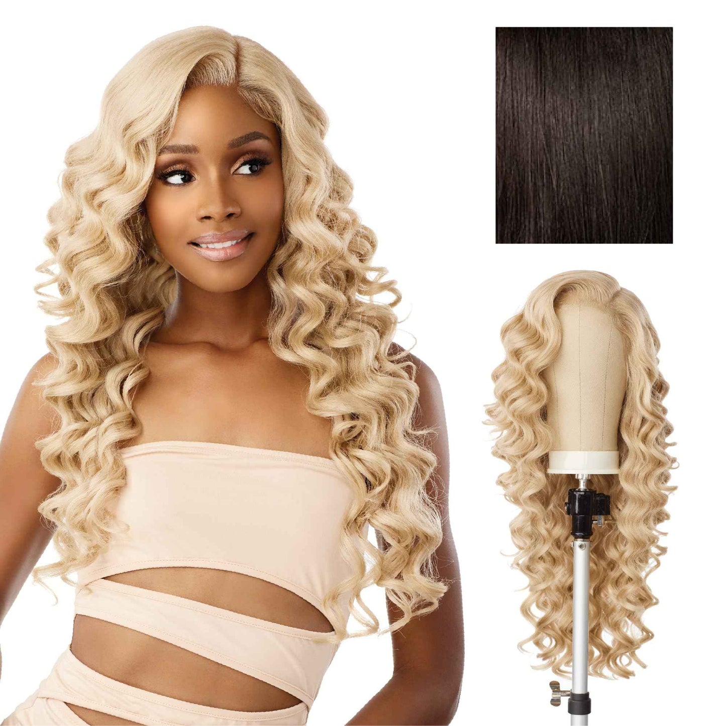 Sensationnel Butta Lace Precut Wigs - Unit 9 Glueless Extra Wide 5 Inch Deep Parting Synthetic Pre Tweezed Smaller Knot Hairline (2 DARKBROWN)