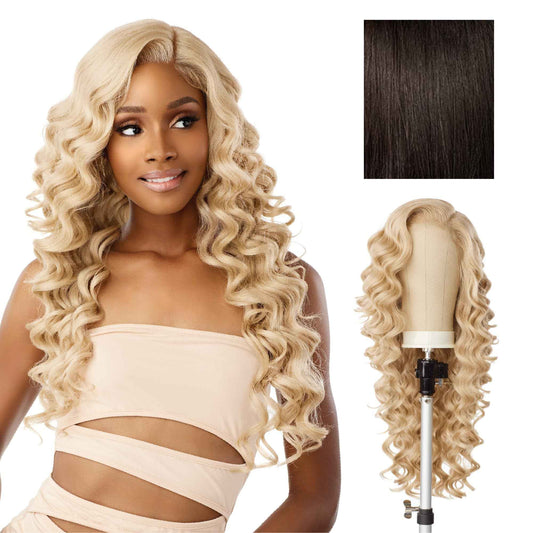 Sensationnel Butta Lace Precut Wigs - Unit 9 Glueless Extra Wide 5 Inch Deep Parting Synthetic Pre Tweezed Smaller Knot Hairline (2 DARKBROWN)