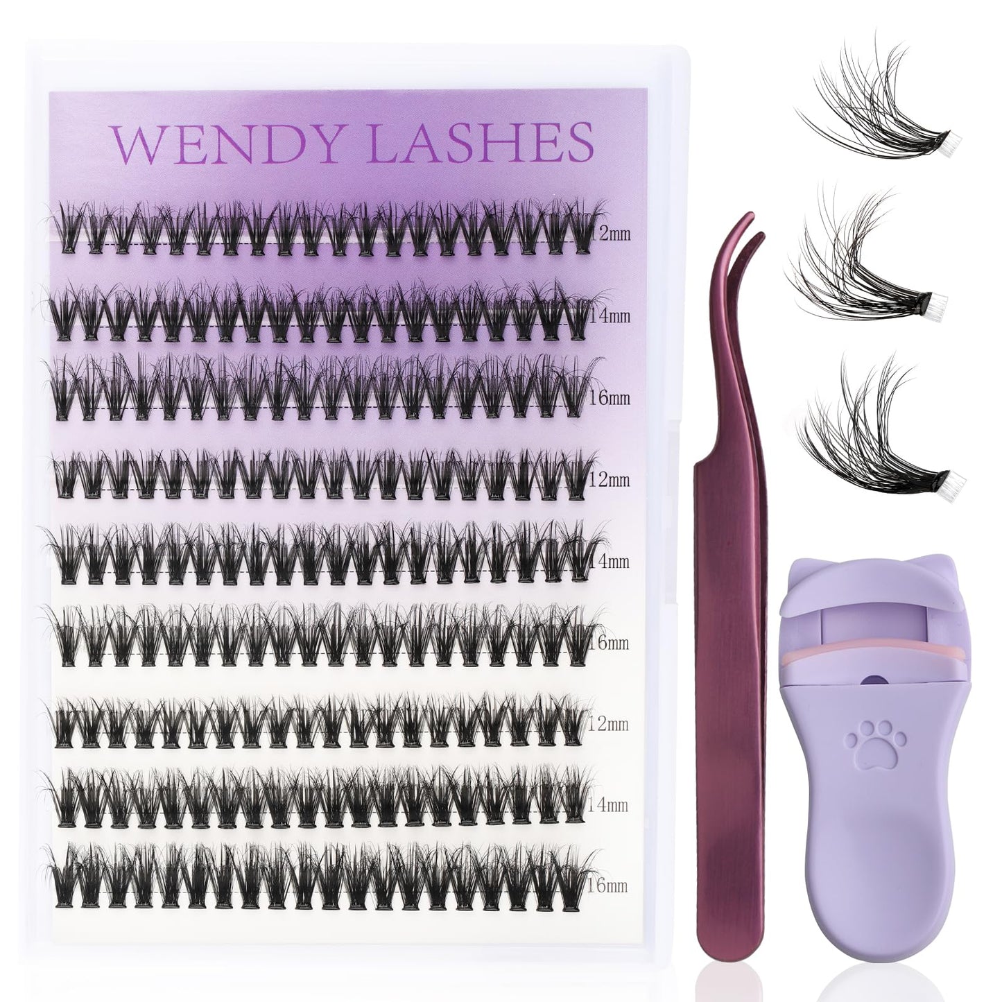 Self Adhesive Eyelashes Press On Lash Clusters 30/40/50D Eyelash Clusters Kit 3D Curl 12-16mm Lash Extension Kit Pre-Glued DIY Eyelash Extensions No Glue No Remover Lash Self Application