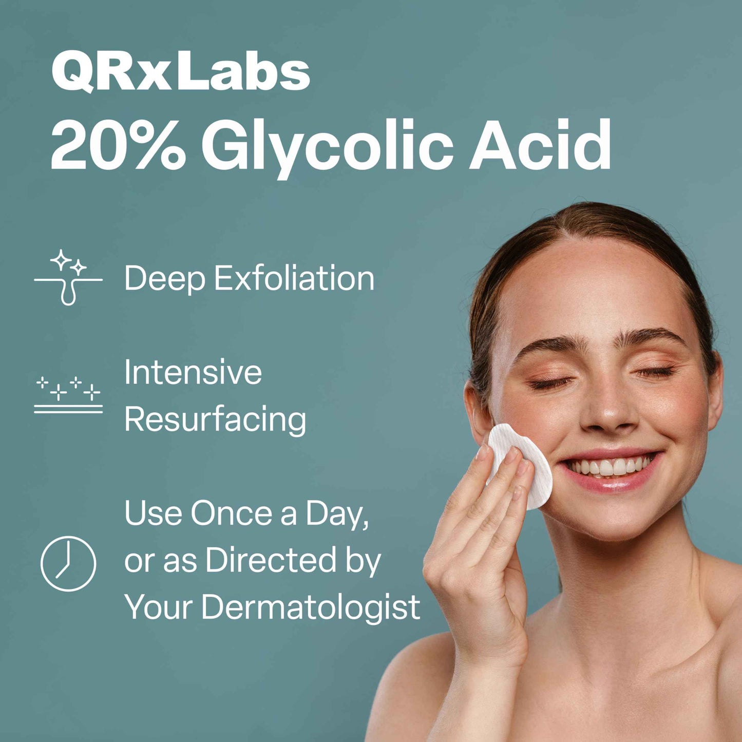 Glycolic Acid 20% Resurfacing Pads for Face & Body with Vitamins B5, C & E, Green Tea, Calendula, Allantoin - Exfoliates Surface Skin and Reduces Appearance of Fine Lines and Wrinkles - Peel Pads