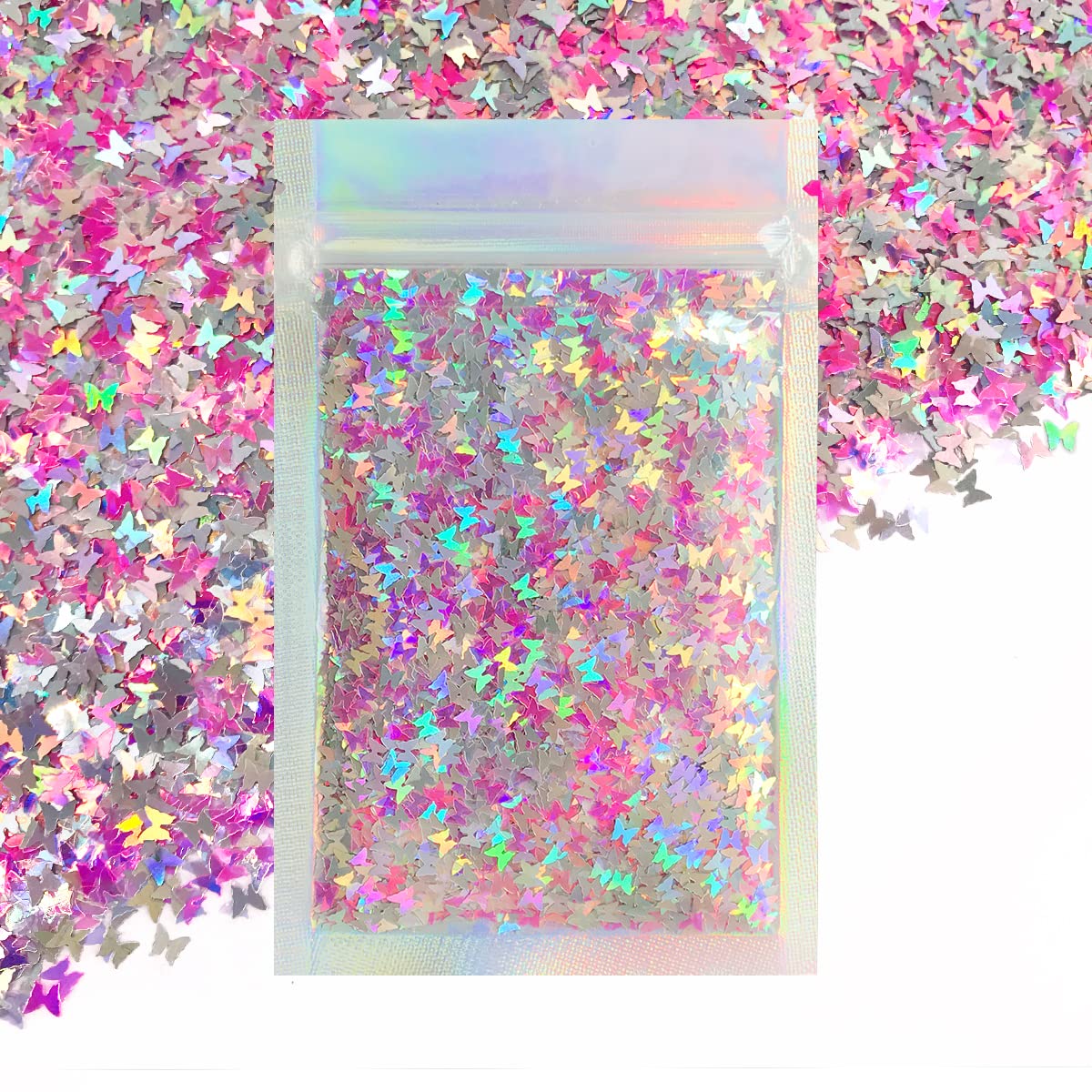 Pink Butterfly Face & Body Glitter - Chunky Glitter - Cosmetic Grade - Uses Include: Festival Rave Makeup Face Body Nails Resin Arts & Crafts, Resin, Tumblers, Bath Bombs - Solvent Resistant