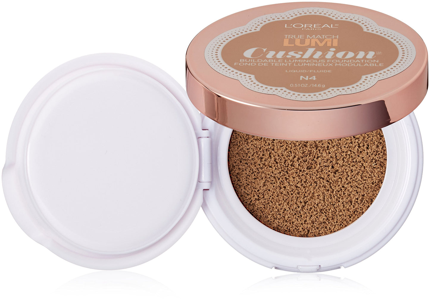 L'Oréal Paris True Match Lumi Cushion Foundation, N4 Buff Beige, 0.51 oz.