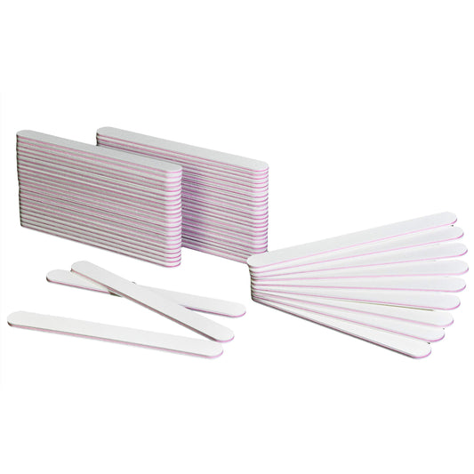 AMT 50 PCS Jumbo White Nail Files, White Nail File, Nail Files for Acrylic Nails, Emery Boards for Nails, 80/80 Grit Nail File (50 PCS Nail Files) (Grit 80/80 (Round, Pink))