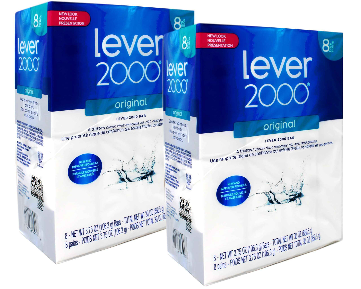 Lever 2000 Original Refreshing Bar Soap, Perfectly Fresh 3.75 oz, 8 Each (Pack of 2)