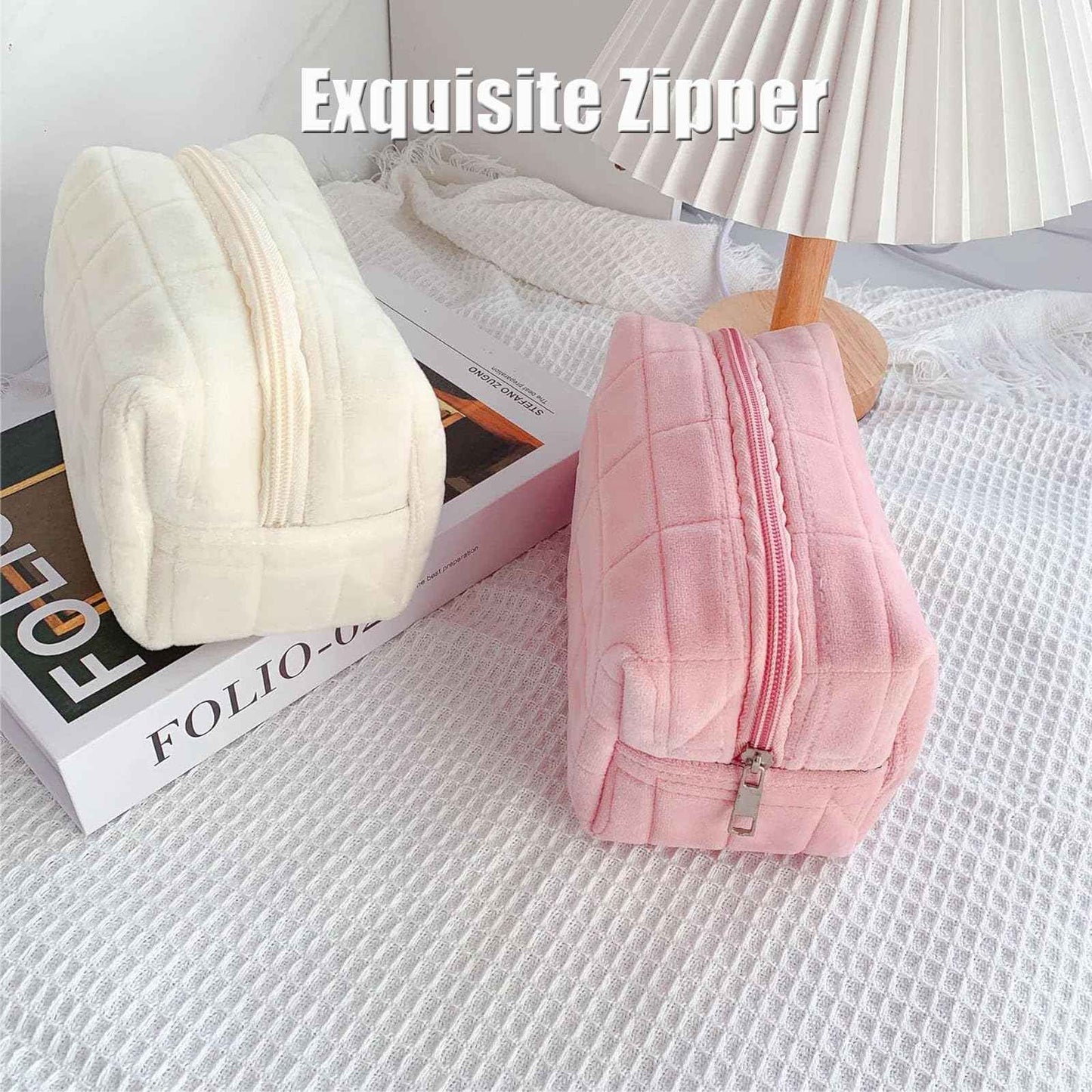 HABUAETY Makeup Cosmetic Bag Small Checkered Pouch Make Up Purse Bag Y2k Accessories