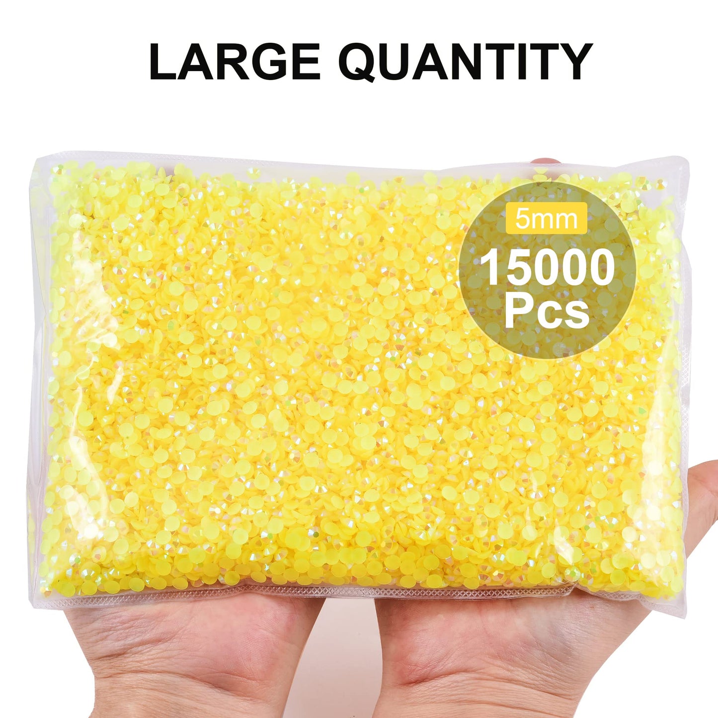 Blinginbox 15000pcs Flatback Rhinestones,Resin Non Hotfix Rhinestones Large Quantity Wholesale for Crafts DIY Creative Design,Clothes,Makeup,Nail Art (5mm=0.2",Citrine AB)