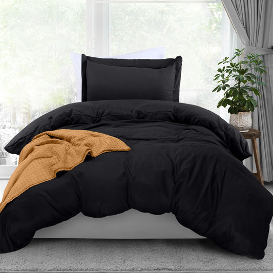 Utopia Bedding Duvet Cover Twin Size - 1 Duvet Cover with 1 Pillow Sham - 2 Pieces Bedding Duvet Cover with Zipper Closure - Soft Brushed Microfiber, 68 X 90 Inches (Pack of 10, Twin Black)