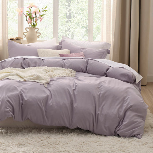 Bedsure Dusty Purple Twin Duvet Cover Set - Soft Prewashed Duvet Cover Twin Size, 2 Pieces, 1 Duvet Cover 68x90 Inches with Zipper Closure and 1 Pillow Sham, Comforter Not Included