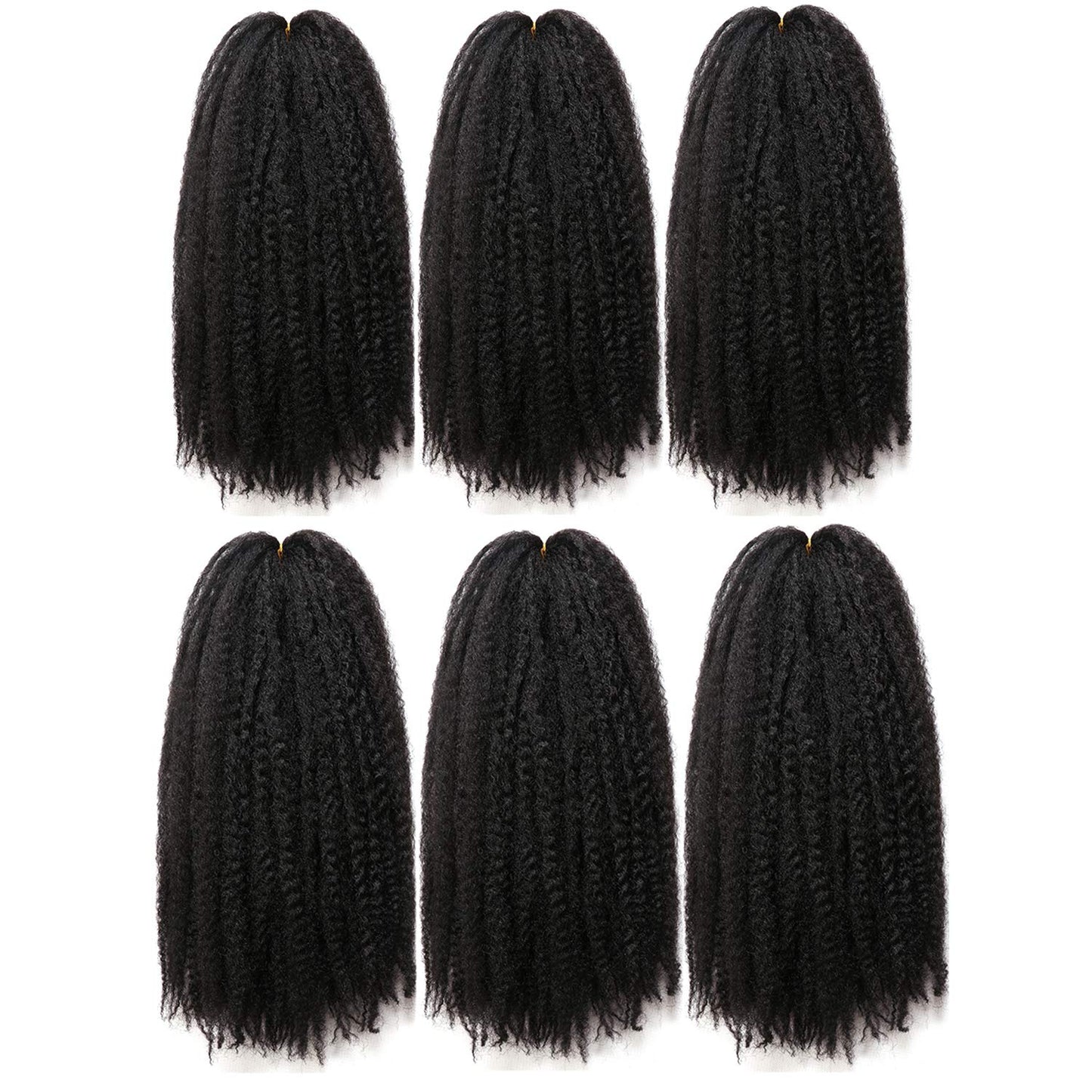 Outernice 18 Inch Marley Twist Hair For Twists Cuabn Twist Hair Marley Braiding Hair 6 Packs Afro Kinky Curly Crochet Hair Marley Hair For Faux Locs Crochet Hair,18 Inch (Pack of 6)