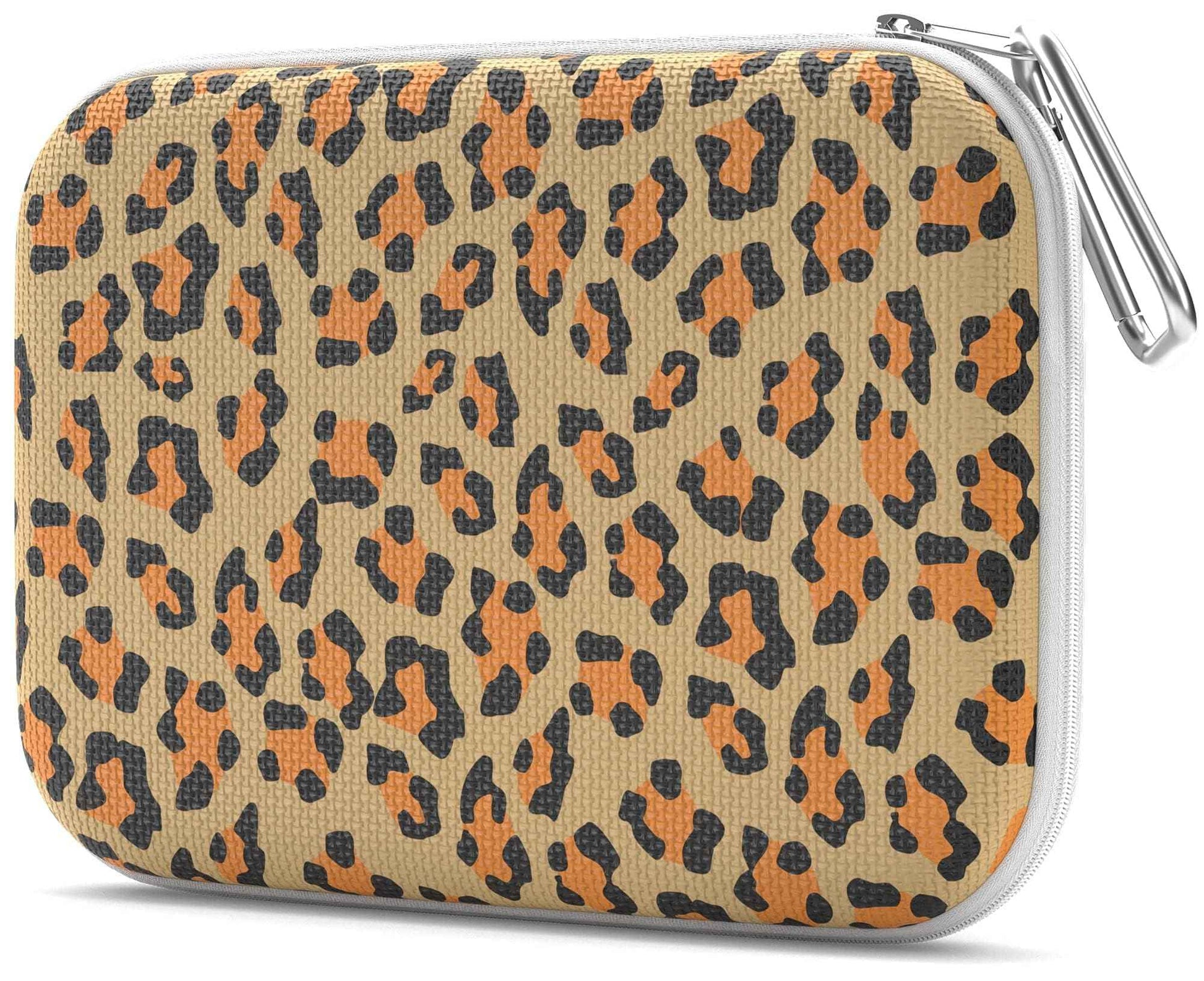 OPTIPAK Slim Multipurpose Purse Pouch | Neoprene Makeup Bag with Zipper Pouch & Carabiner Keychain | Portable Travel Cosmetic Bag, Women’s Travel Makeup Tote (Pack of 1)