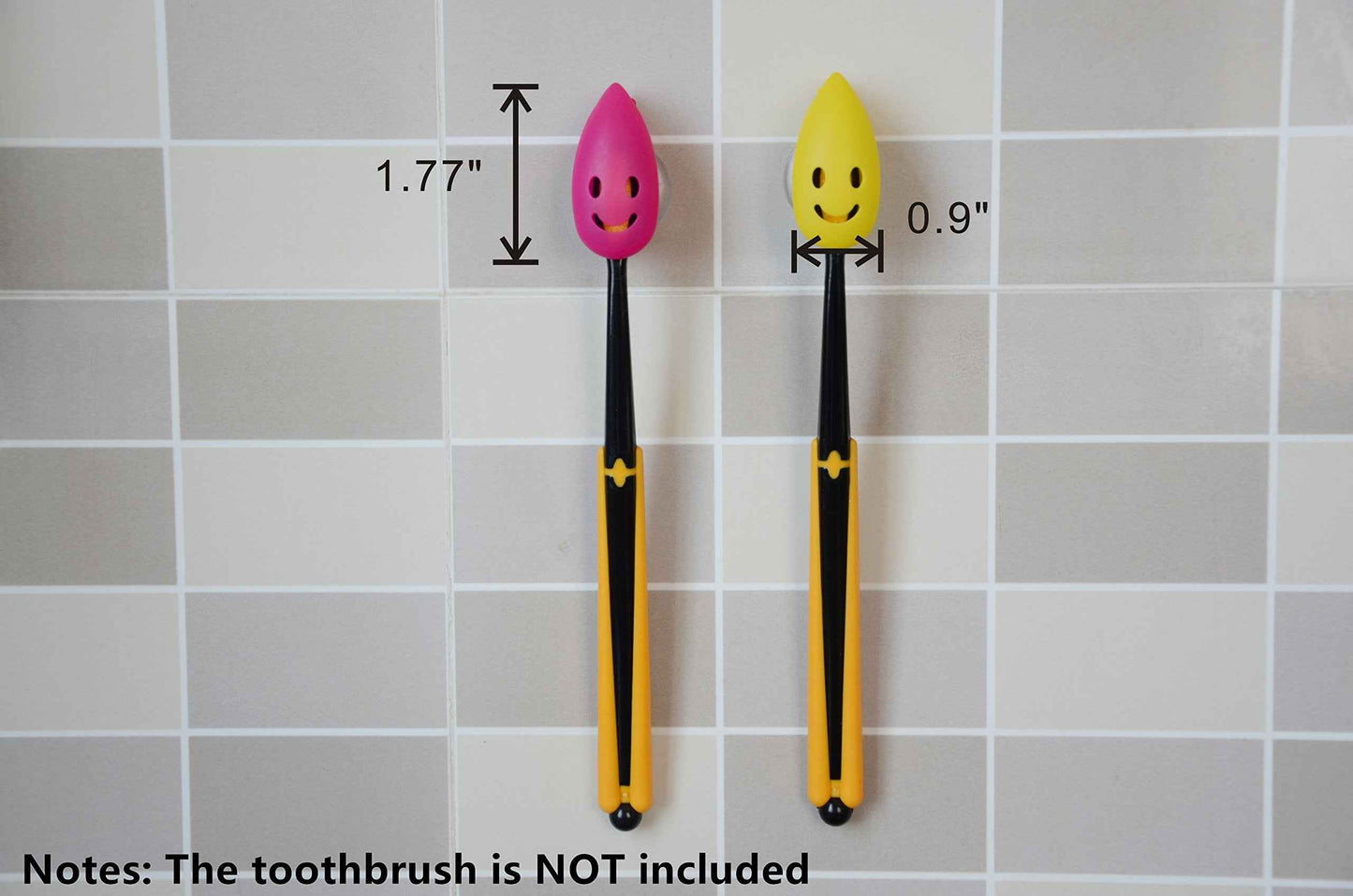 Excelity Set of 4 Travel Toothbrush Head Cover Cap with Suction Cup