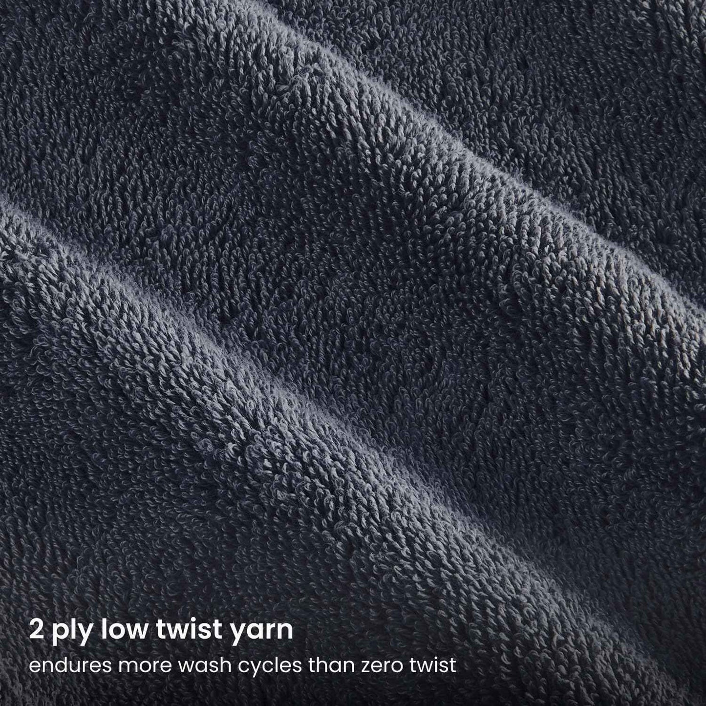 BIOWEAVES 100% Organic Cotton 700 GSM Plush Washcloths 13" x 13" GOTS Certified - Charcoal, Pack of 12