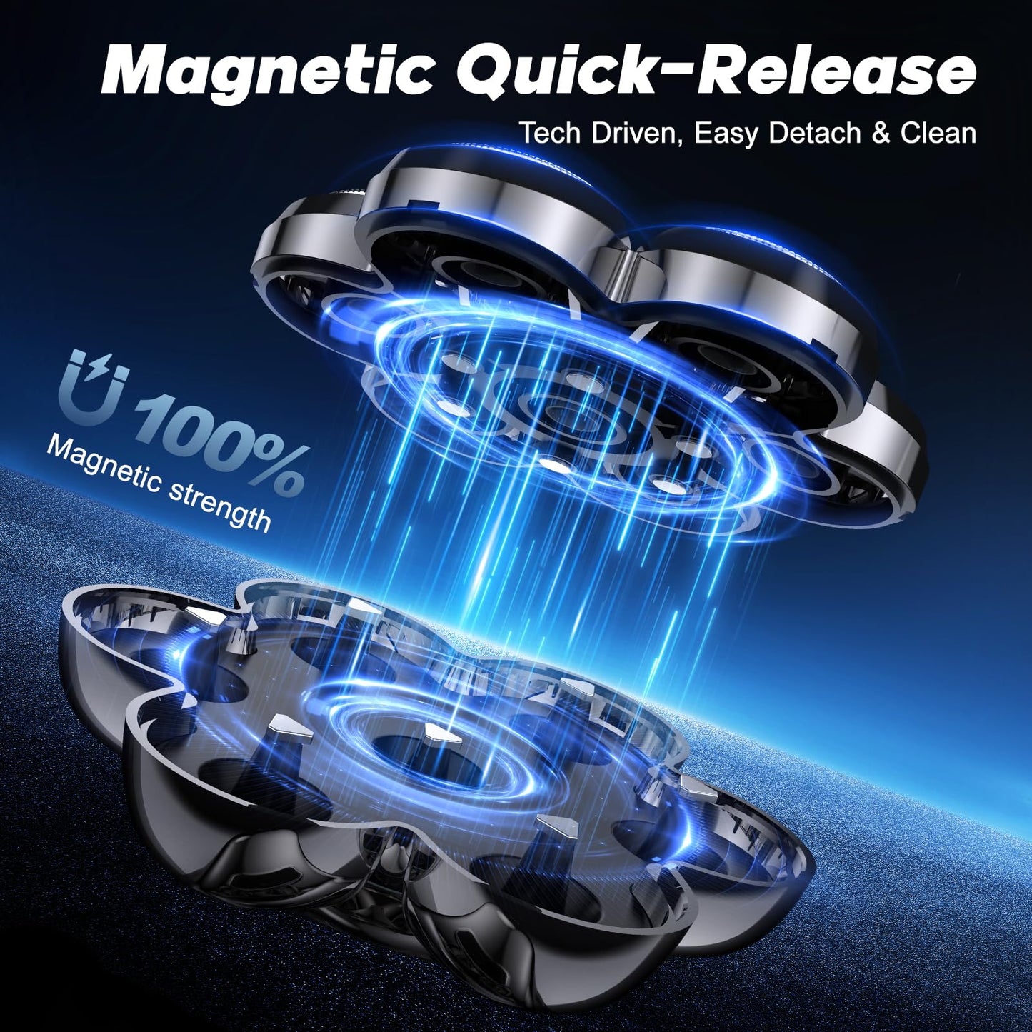 Head Shaver for Bald Men, Coklean 1400mAh Detachable Electric Shavers Rechargeable Rotary Shaver with LED Display & 8500RPM Motor IPX6 Waterproof Dry/Wet Electric Razor, Gift for Dad Husband