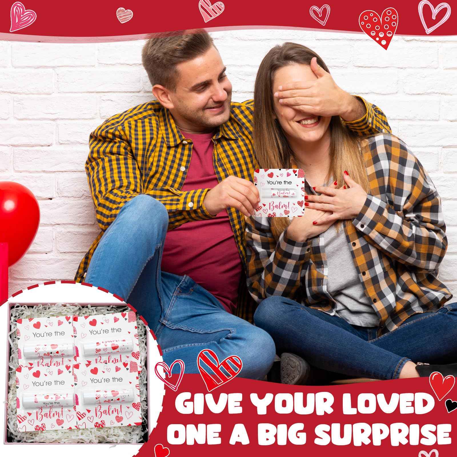 Heigble 24 Pcs Valentine's Galentine's Day Gifts Bulk Lip Balms Valentine's Day Party Favors Heart Shaped Travel Size Lip Moisturizer Care Wedding Bridal Shower Birthday Favors Decorations