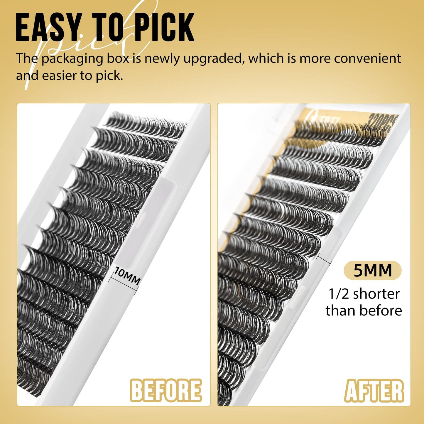 QUEWEL Lash Clusters 320Pcs Cluster Lashes 40D+50D D Curl Lash Clusters Mix9-16mm Individual Eyelashes Clusters Wispy DIY Eyelash Extension Thin Band Soft to Use at Home (40D+50D D Mix9-16)