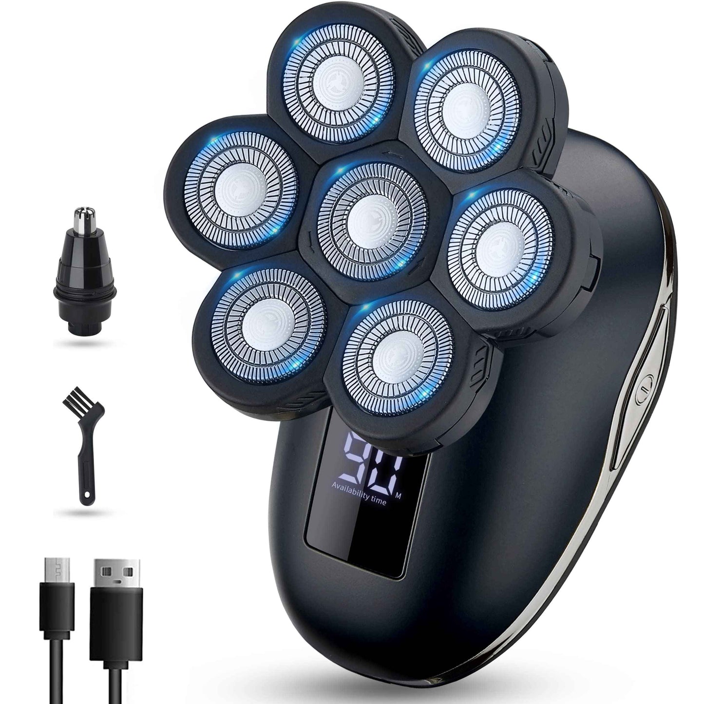 UPTARD Electric Head Shavers for Bald Men, Head Razor for Men with Nose Hair Sideburns Trimmer, LED,Travle Lock