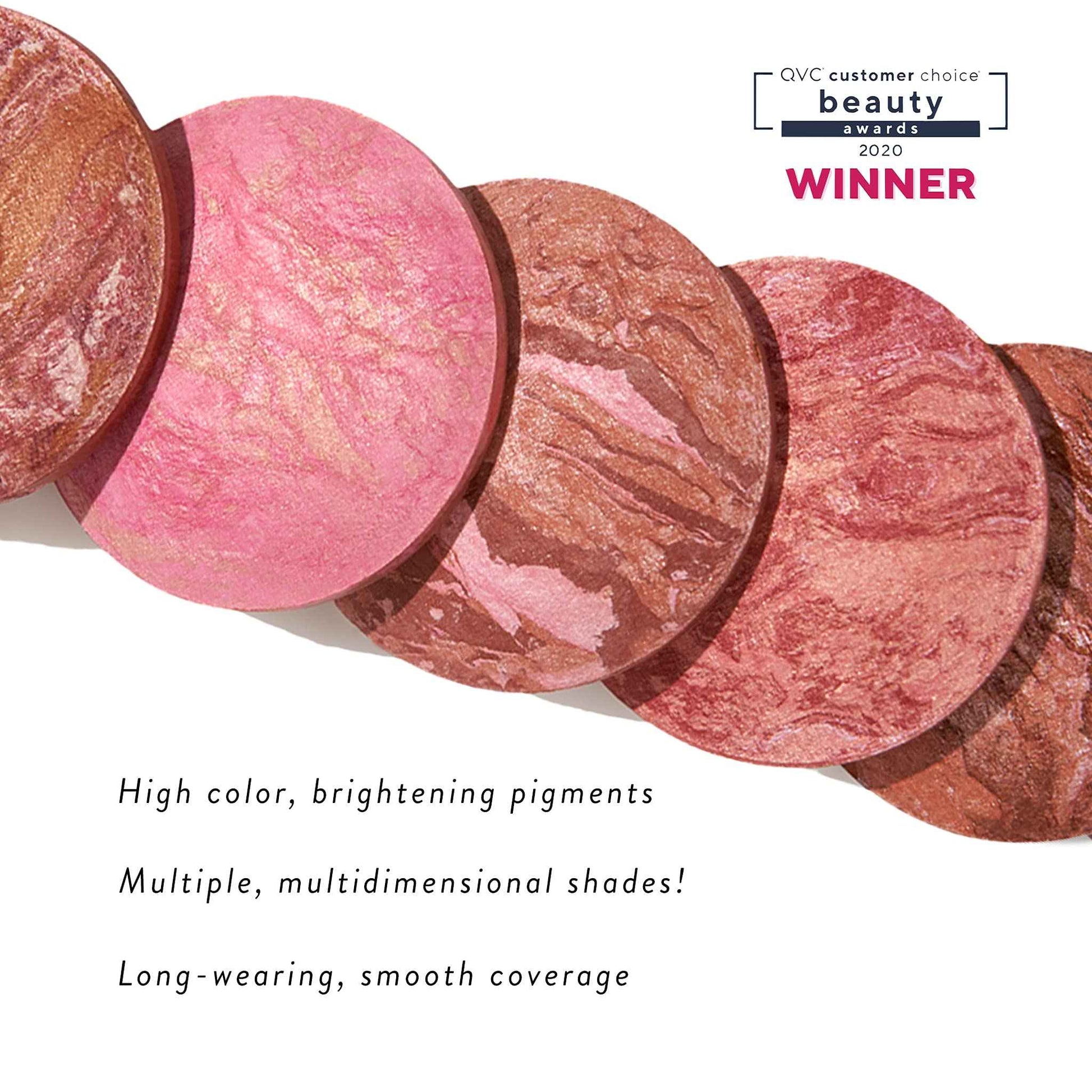 LAURA GELLER Baked Blush-n-Brighten in Sunlit Rose with Angled Blush Brush Bundle