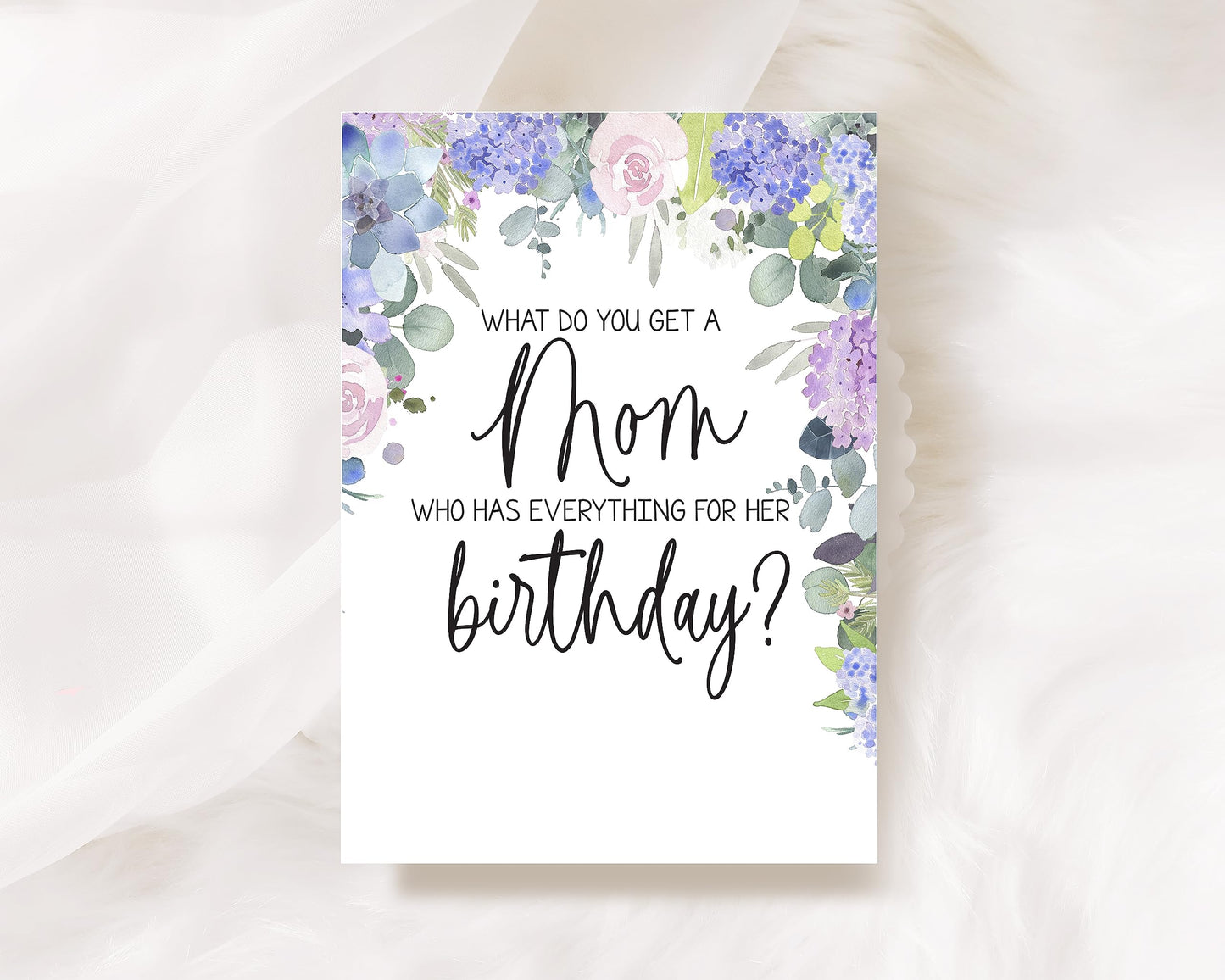 Birthday Pregnancy Announcement for Mom Card, New Grandma Baby Reveal for Mom, From Daughter or Son (Mom Birthday)