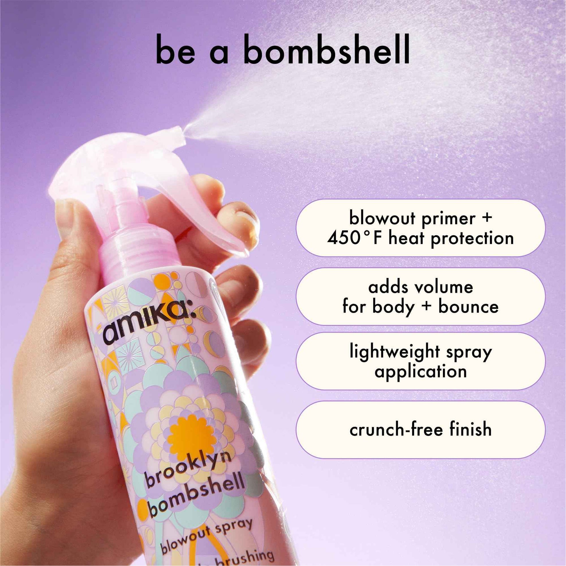brooklyn bombshell blowout spray, 200ml | amika