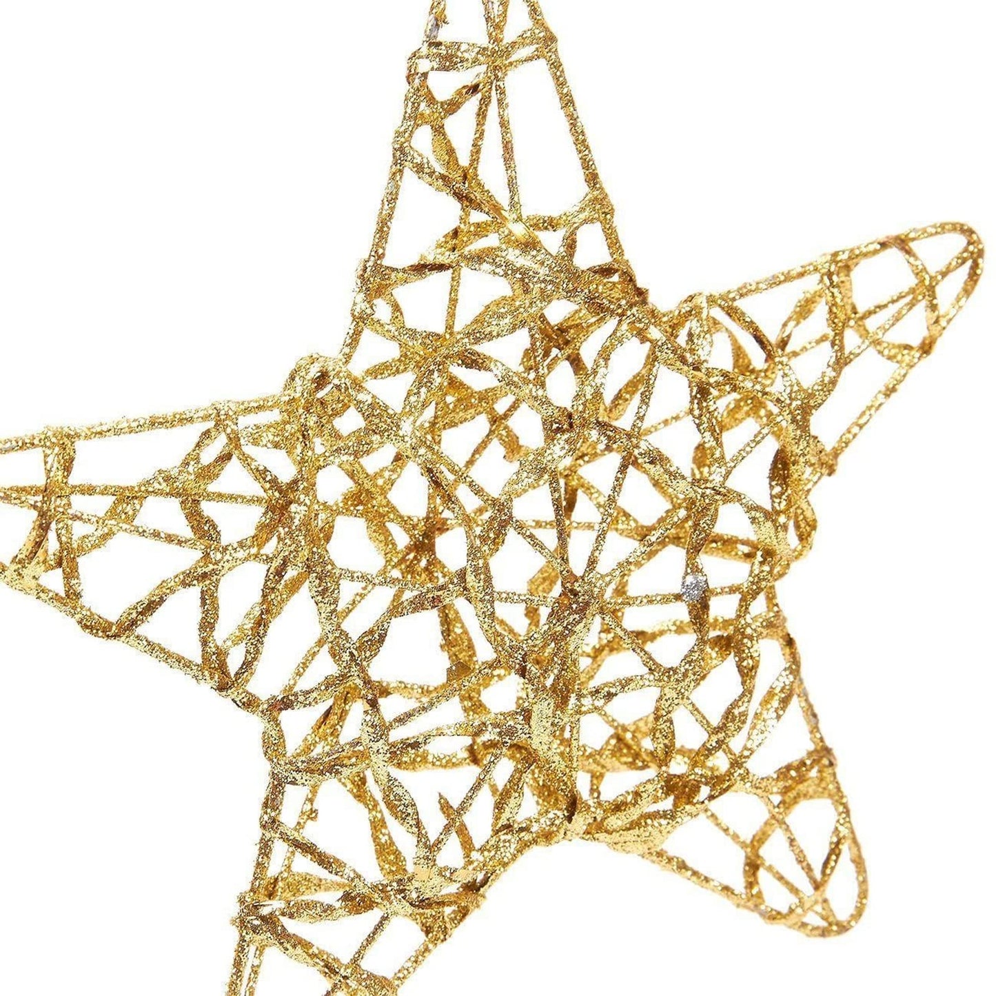 Juvale 24 Pack Gold Star Ornaments for Christmas Tree, Bulk Holiday Decorations (6 Inches)