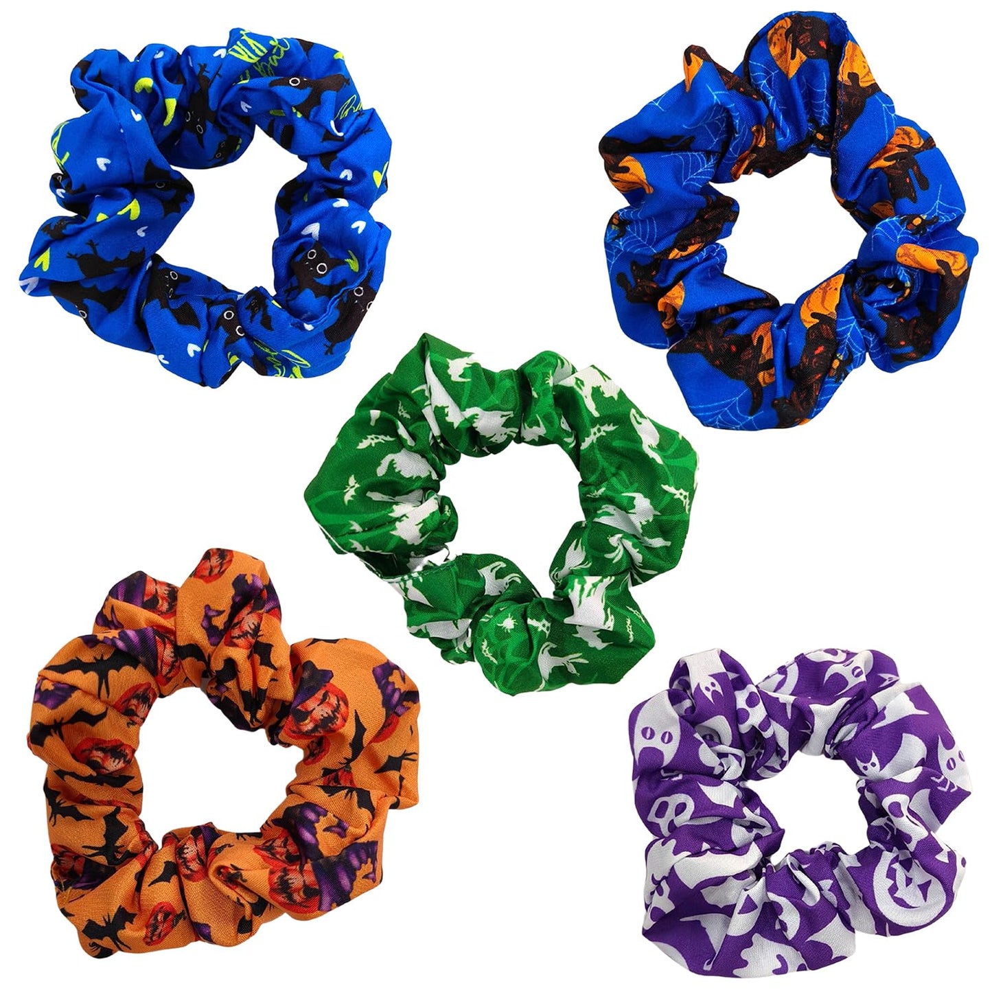 Halloween Hair Ties Halloween Elastic Hair Scrunchies Hair Bands Stretchy Halloween Hair Ropes Hair Loop Halloween Hair Accessories for Women (A)