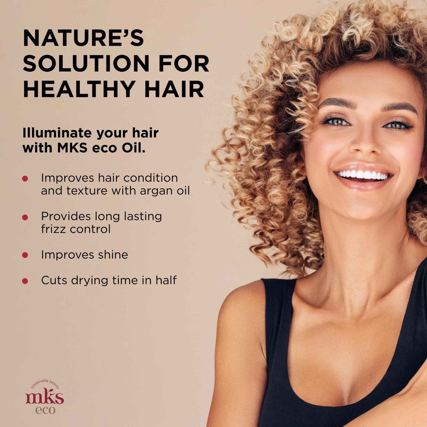 MKS eco Oil, Original - 2 fl oz - Hair Styling Elixir - Moroccan Argan Oil, Hemp Seed Oil - Moisturize & Nourish Hair, Control Frizz, Increase Smoothness - Vegan & Cruelty Free