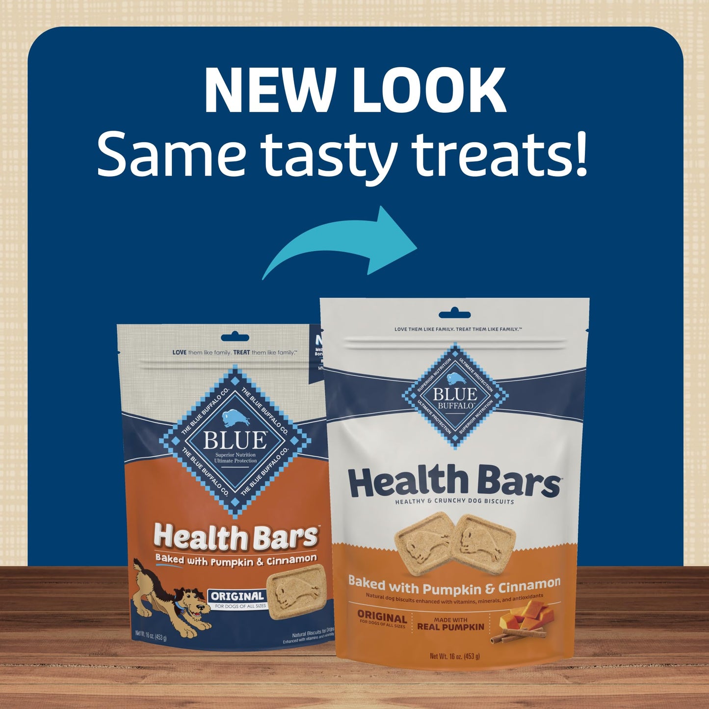 Blue Buffalo Health Bars Crunchy Dog Biscuits, Oven-Baked With Natural Ingredients, Pumpkin & Cinnamon, 16-oz. Bag