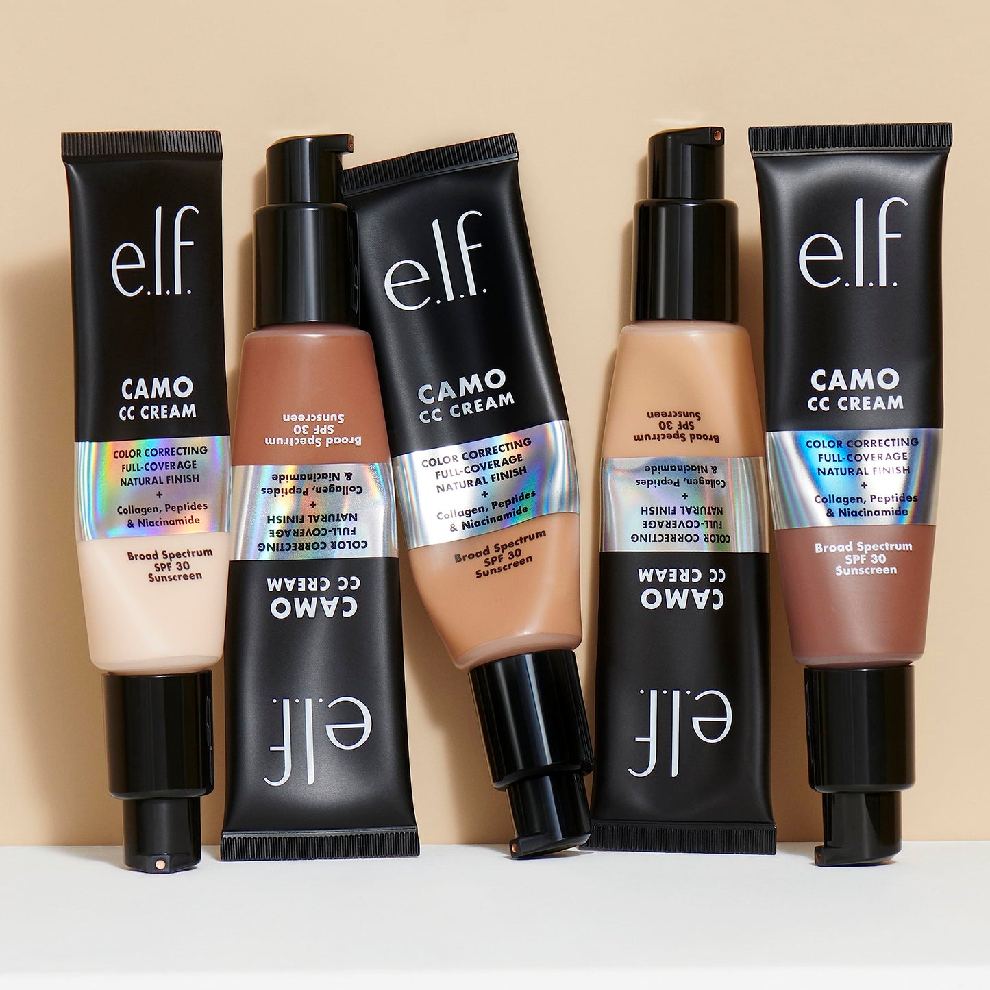 e.l.f. Camo CC Cream, Color Correcting Medium-To-Full Coverage Foundation with SPF 30, Tan 450 N, 1.05 Oz (30g)