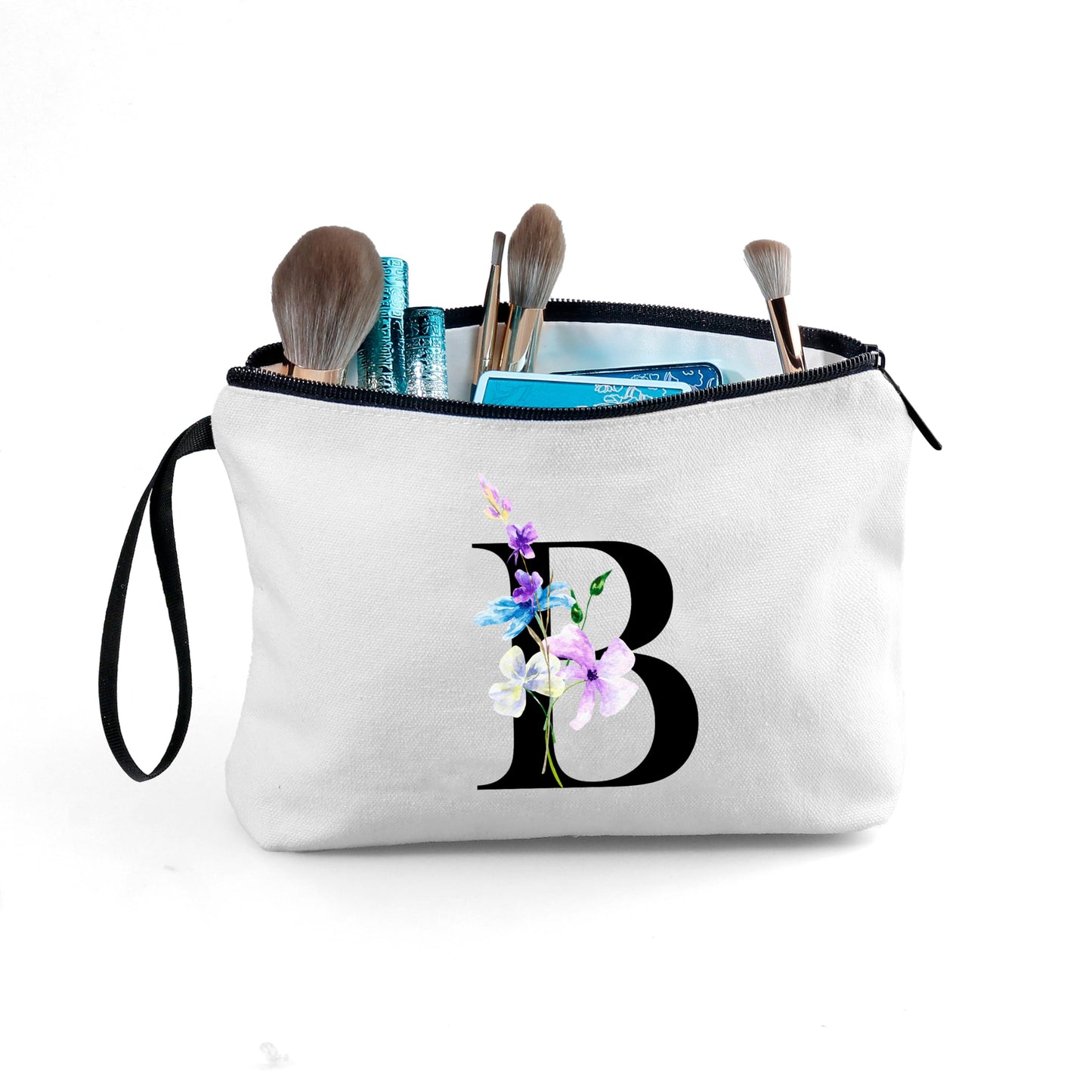 SEAMOON Initial Gifts for Women, Birthday Gift for Mom,Sister Birthday Gifts from Sister,Woman Gifts,Personalized Makeup Bag with Mirror,Gifts for Older Women, Encouragement Gifts for Women,Letter B