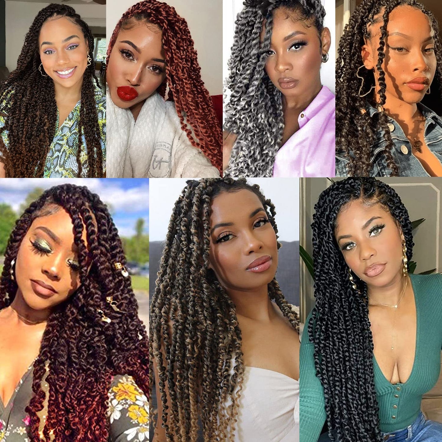 14 Inch Passion Twist Hair, Brown Water Wave Crochet Hair 22 Strands/Pack Passion Twist Crochet Hair For Women Short Passion Twists Braiding Hair Curly Braiding Hair (14 Inch (Pack of 2), #30)