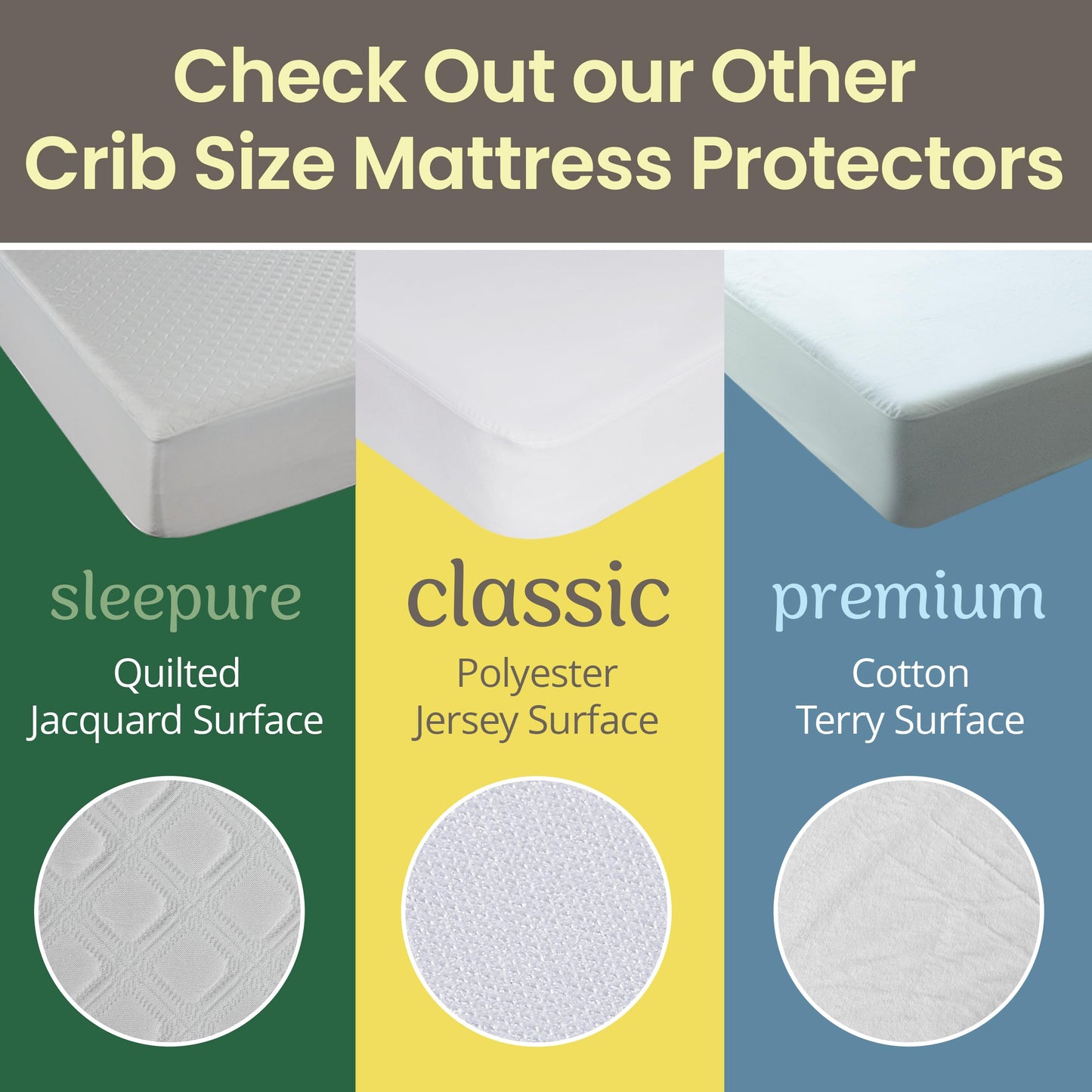 SafeRest 100% Waterproof Crib Size Mattress Protector - Fitted with Stretchable Pockets - Machine Washable Cotton Mattress Cover for Bed - Newbourn Baby Essentials for Toddler or Baby Nursery