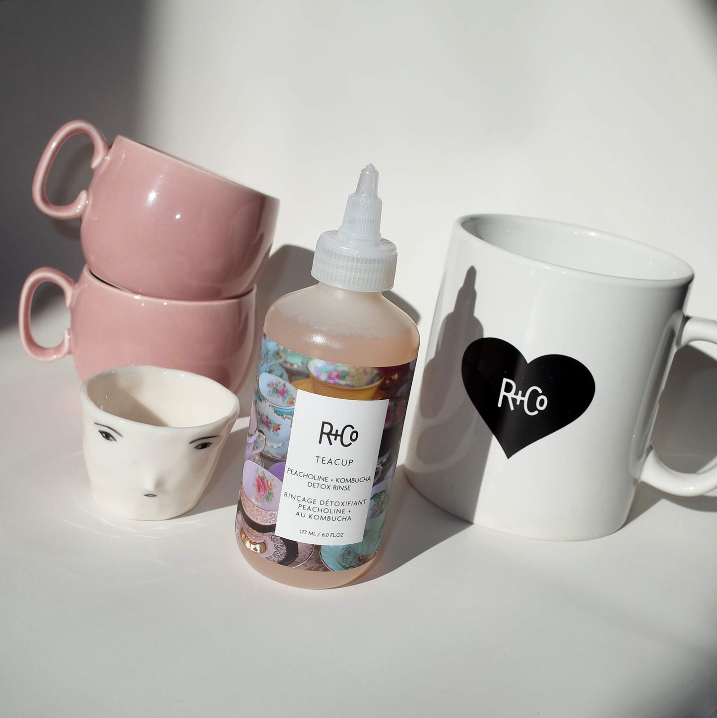 R+Co Teacup Peacholine + Kombucha Detox Rinse 177 ml / 6 oz