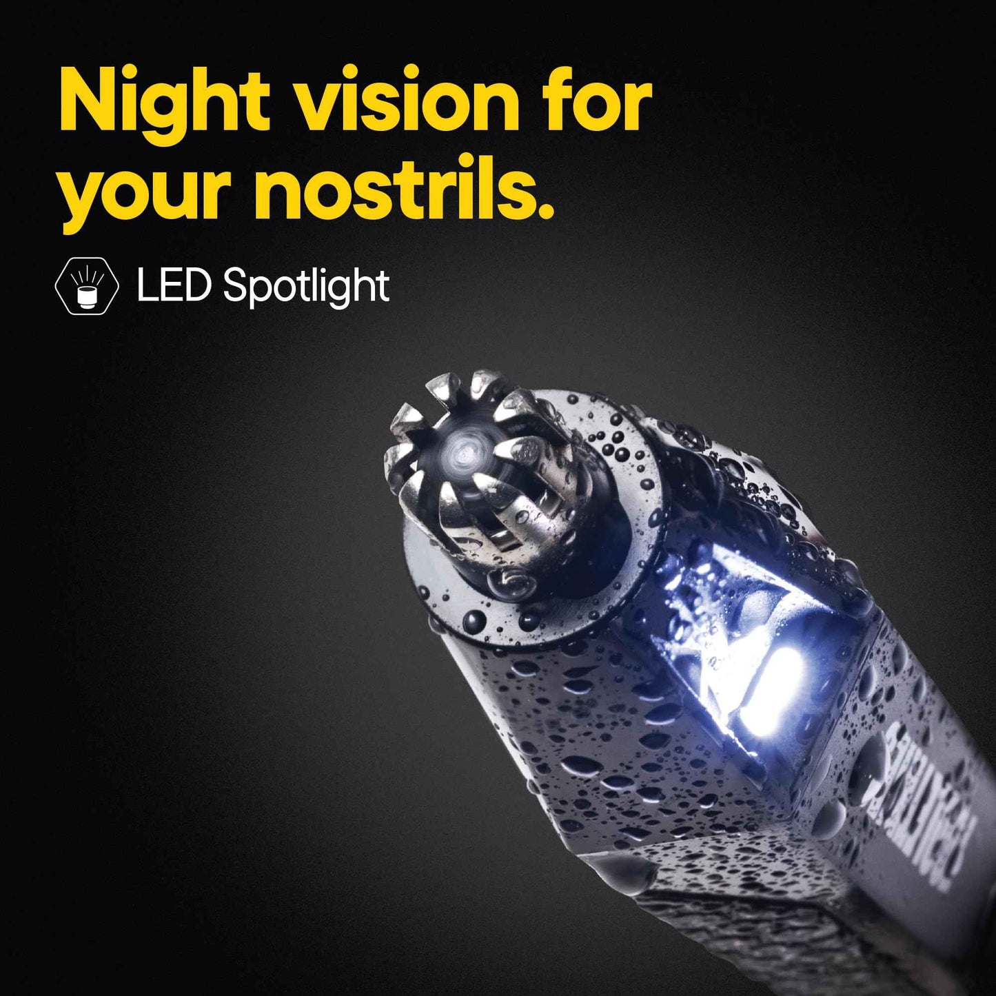 TOOLETRIES The Ranger - Electric Nose & Ear Hair Trimmer for Men, Wet/Dry Nose Clippers with Stainless Steel Blades, Waterproof, Rechargeable Li-Ion Battery, LED Spotlight, Travel Lock